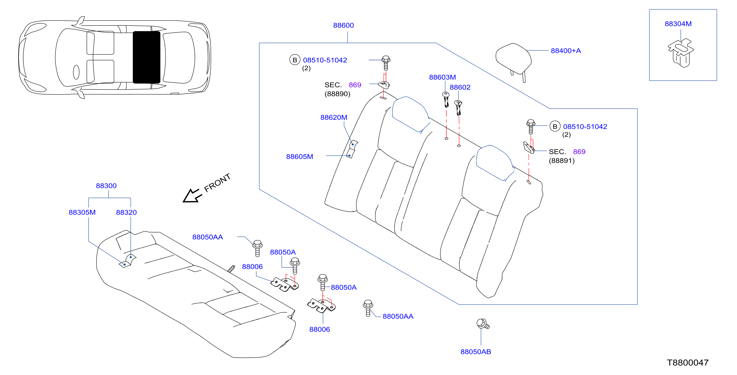 Rear Seat W / Ctr Hdrst