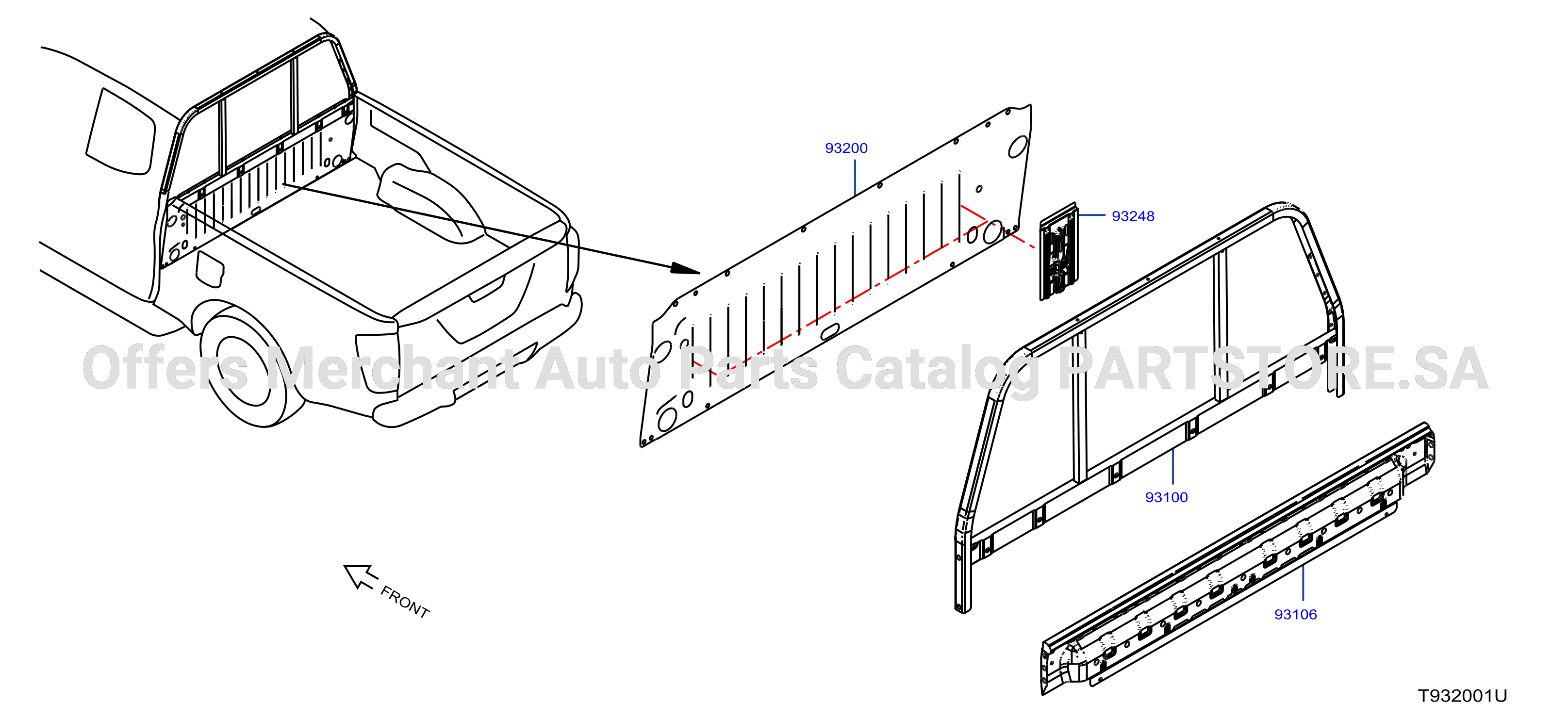 Rear Body Front Panel Guard Frame