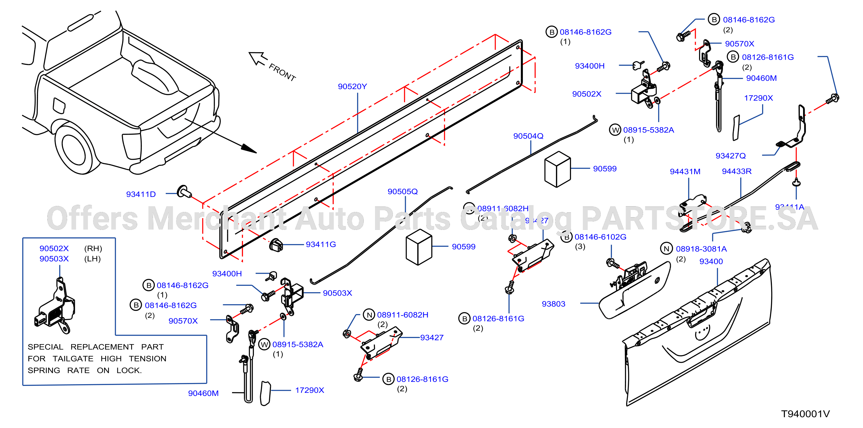 Rear Body Rear Gate Fitting D C