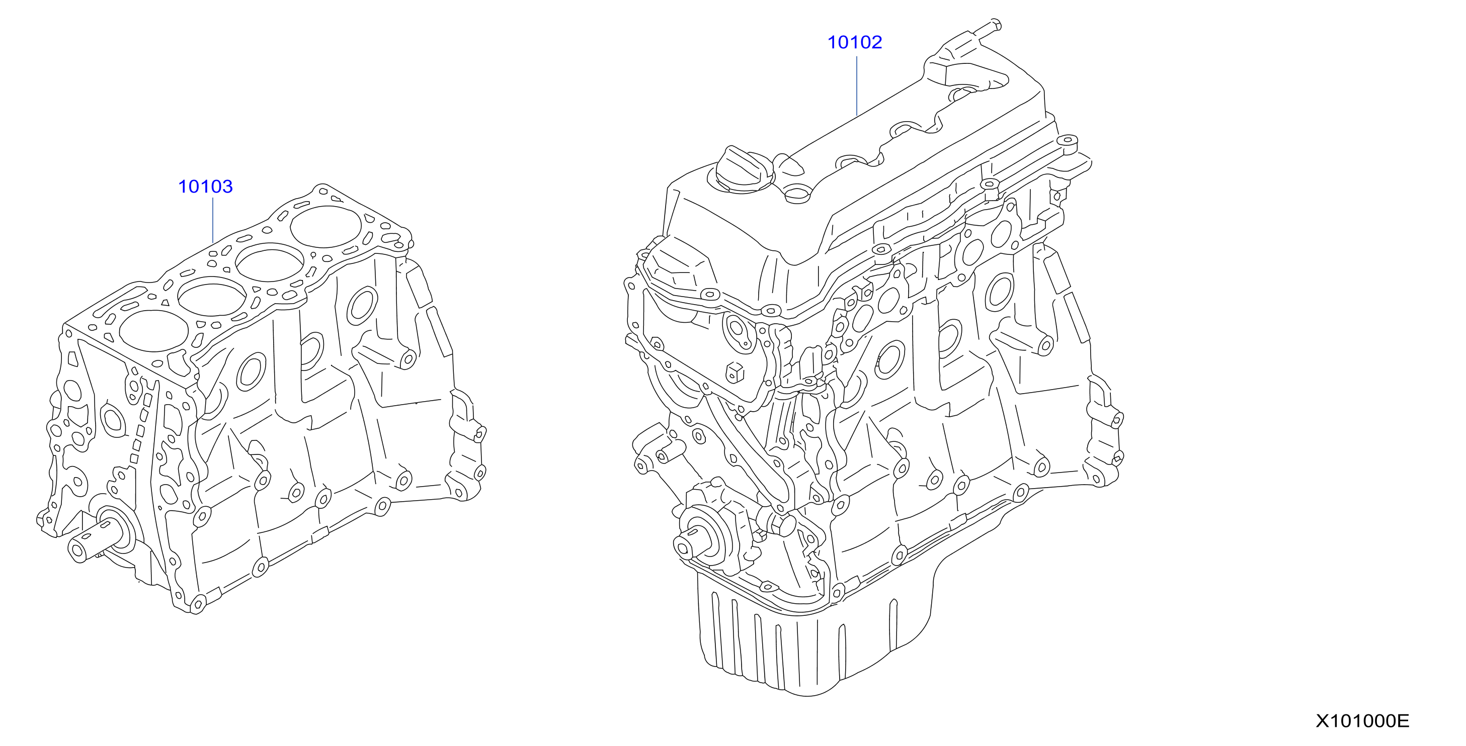 Bare Short Engine Assembly