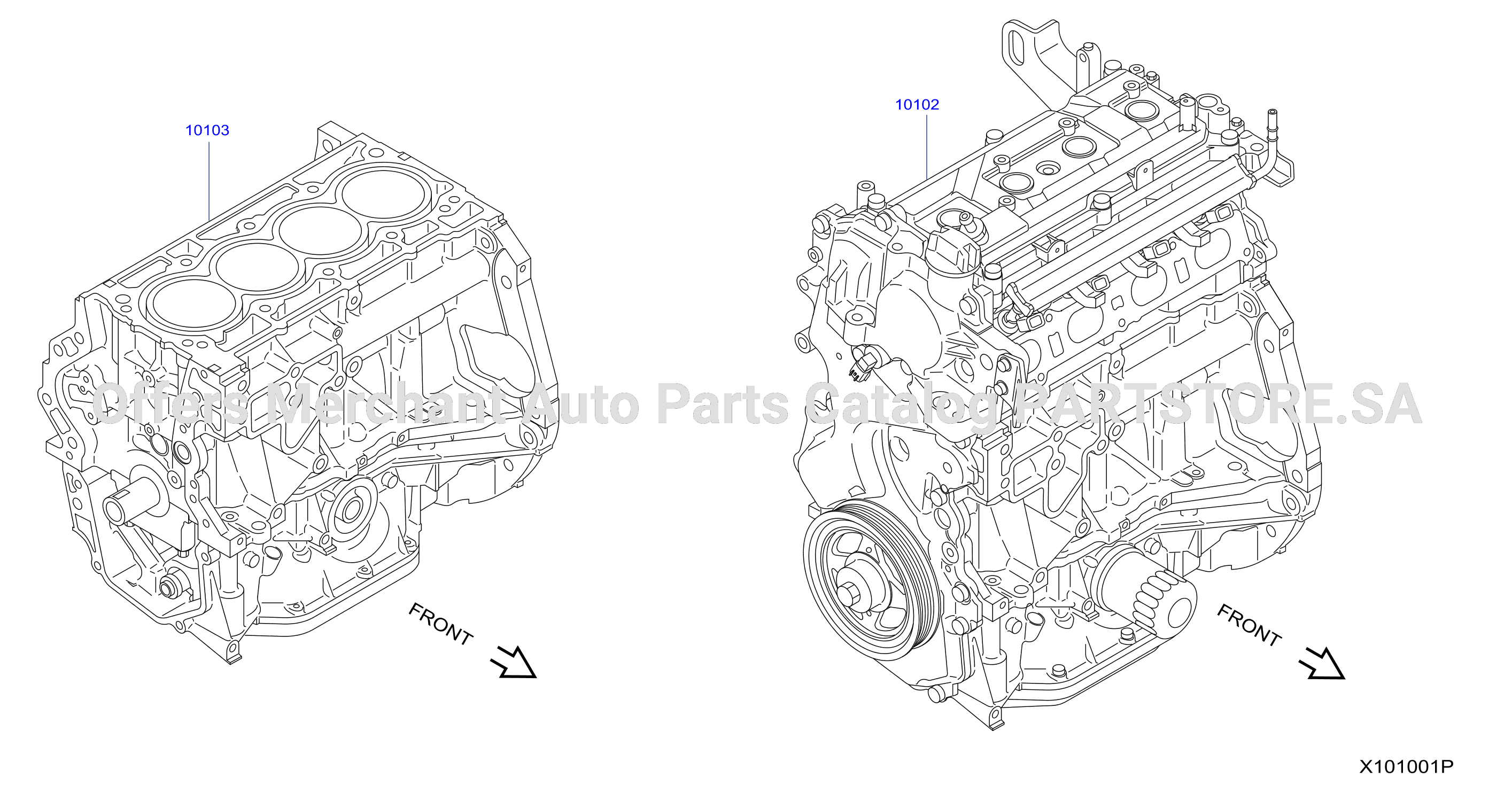 Bare Short Engine Assembly