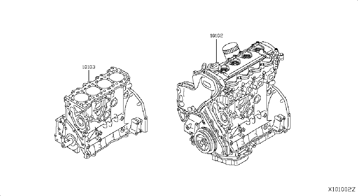 Bare Short Engine Assembly