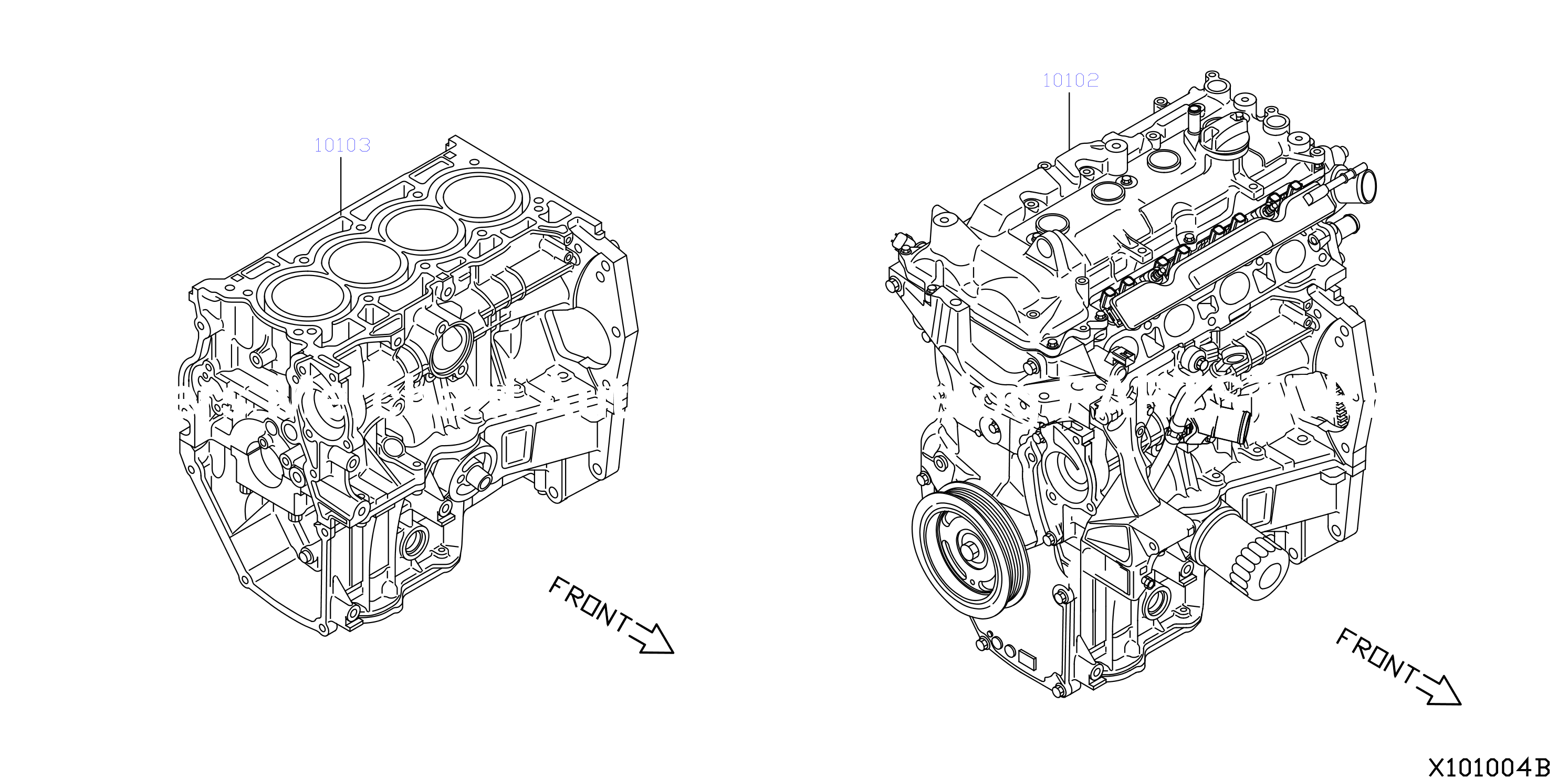 Bare Short Engine Assembly