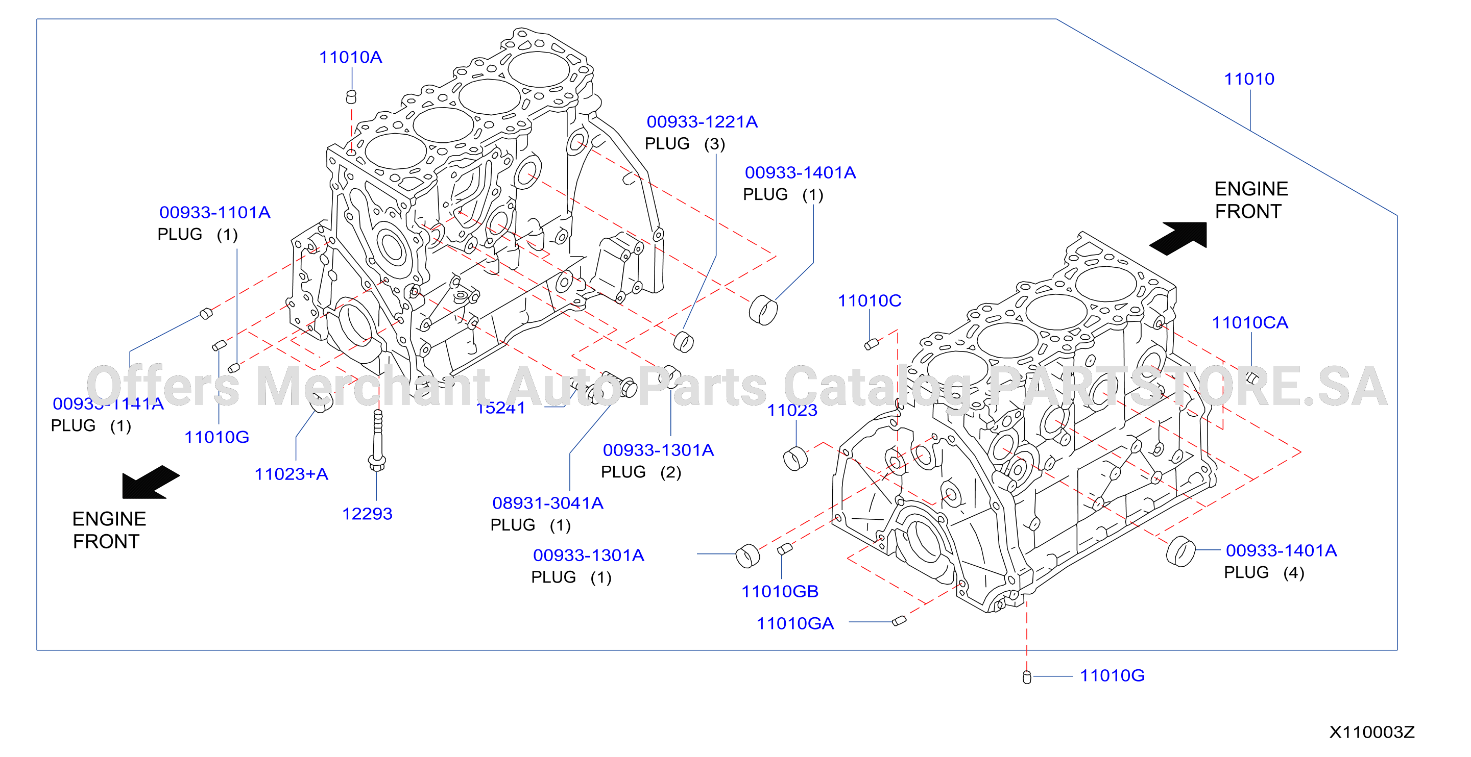 Cylinder Block Oil Pan Component Parts