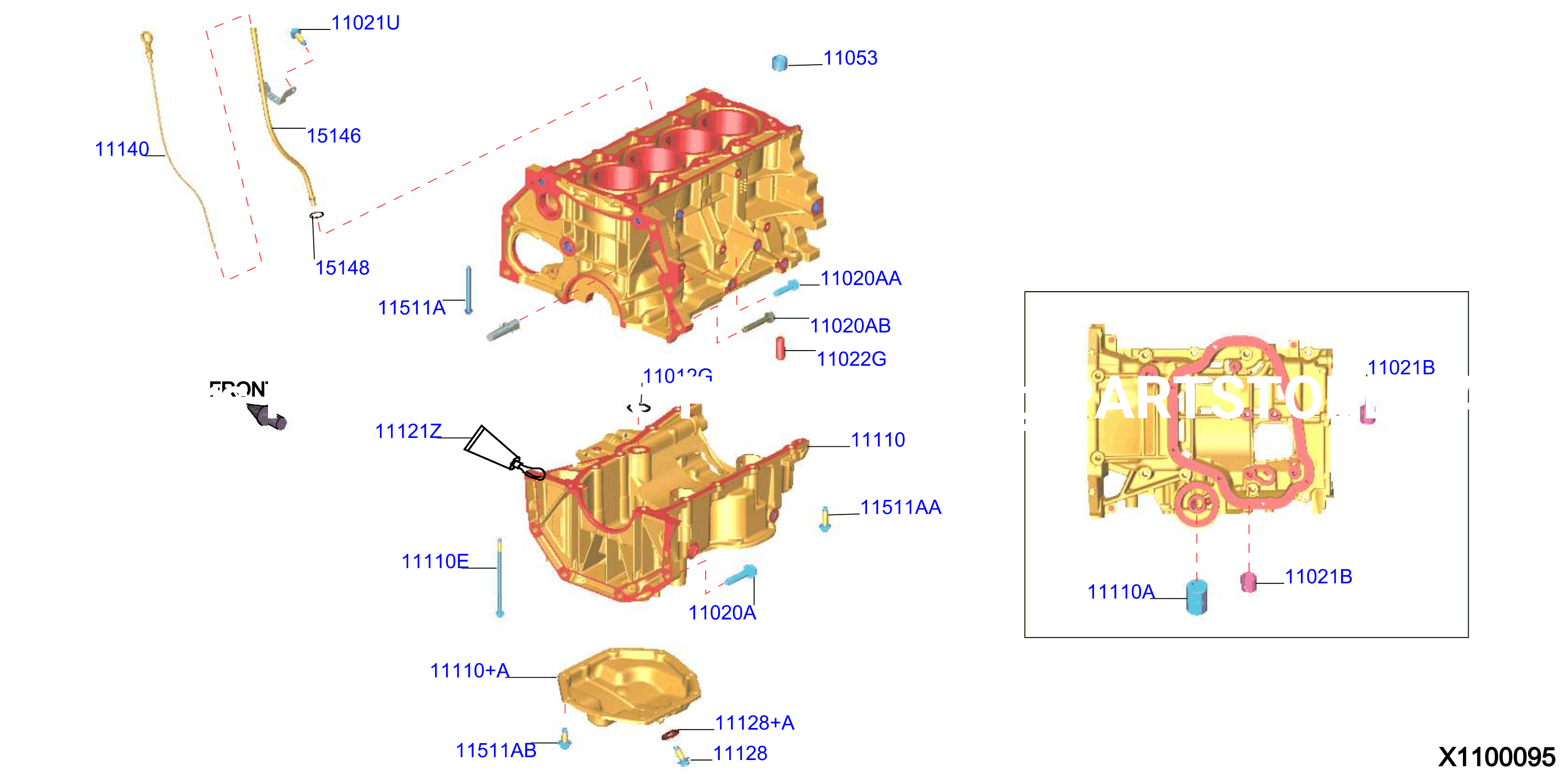 Cylinder Block Oil Pan Component Parts