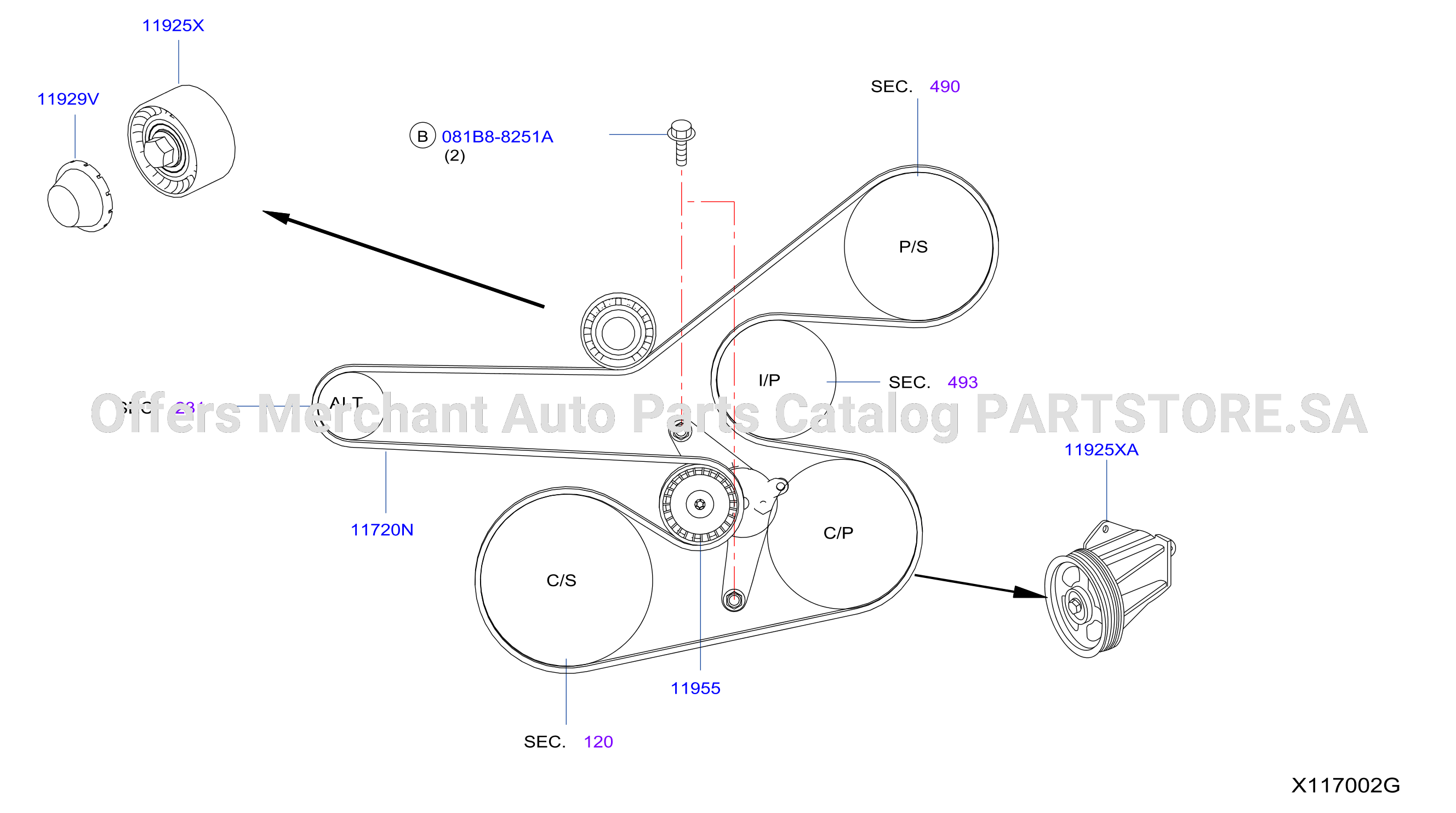 Fan Compressor Power Steering Belt Fan Compressor Power Steering Belt