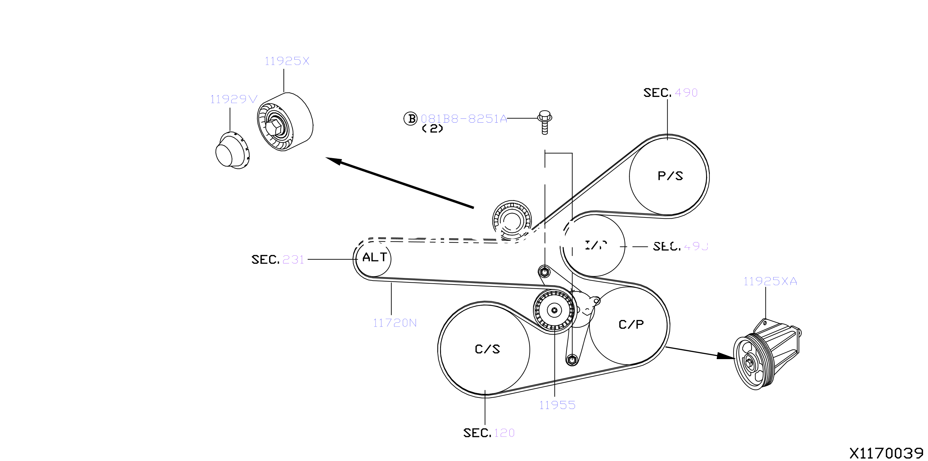 Fan Compressor Power Steering Belt Fan Compressor Power Steering Belt