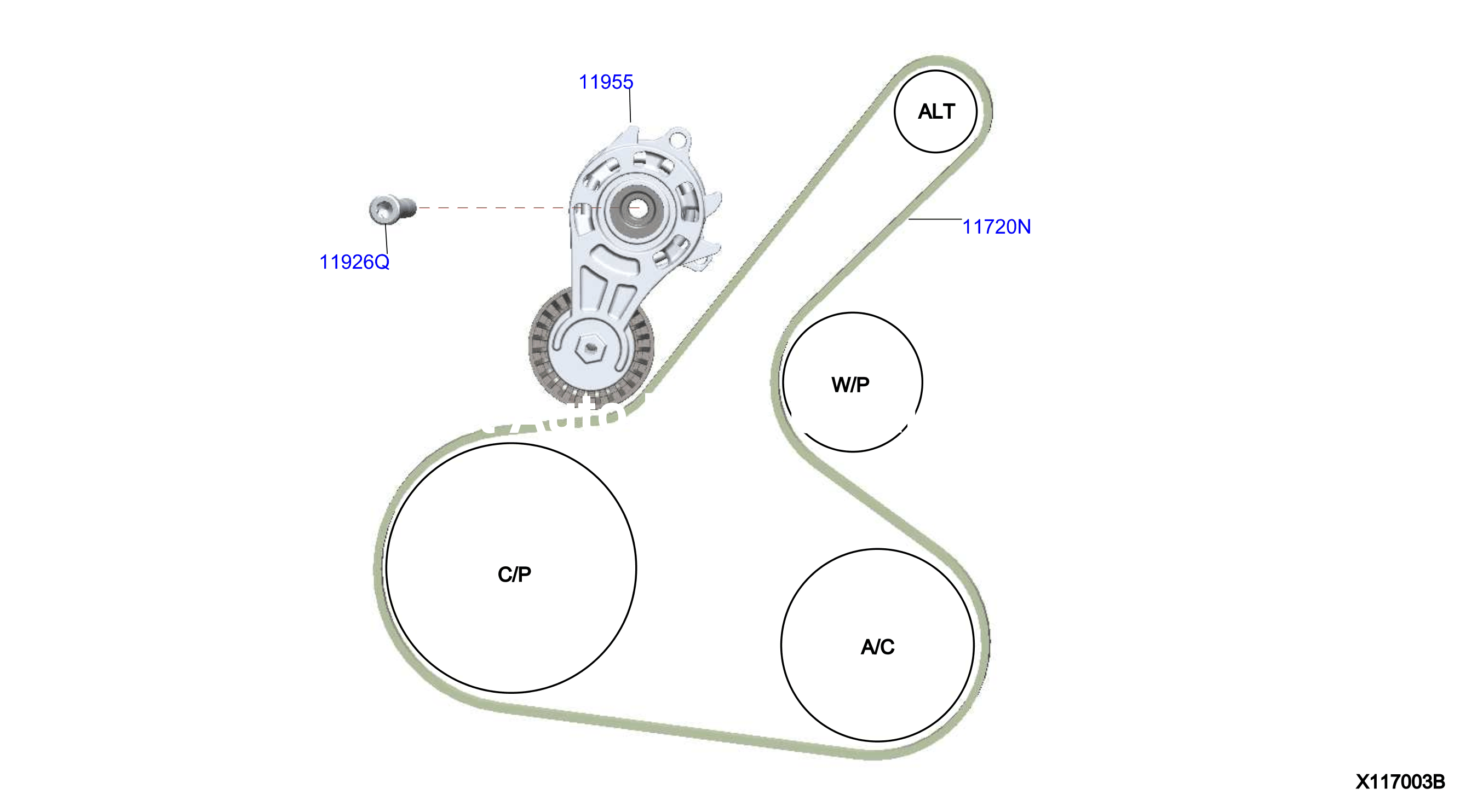 Fan Compressor Power Steering Belt