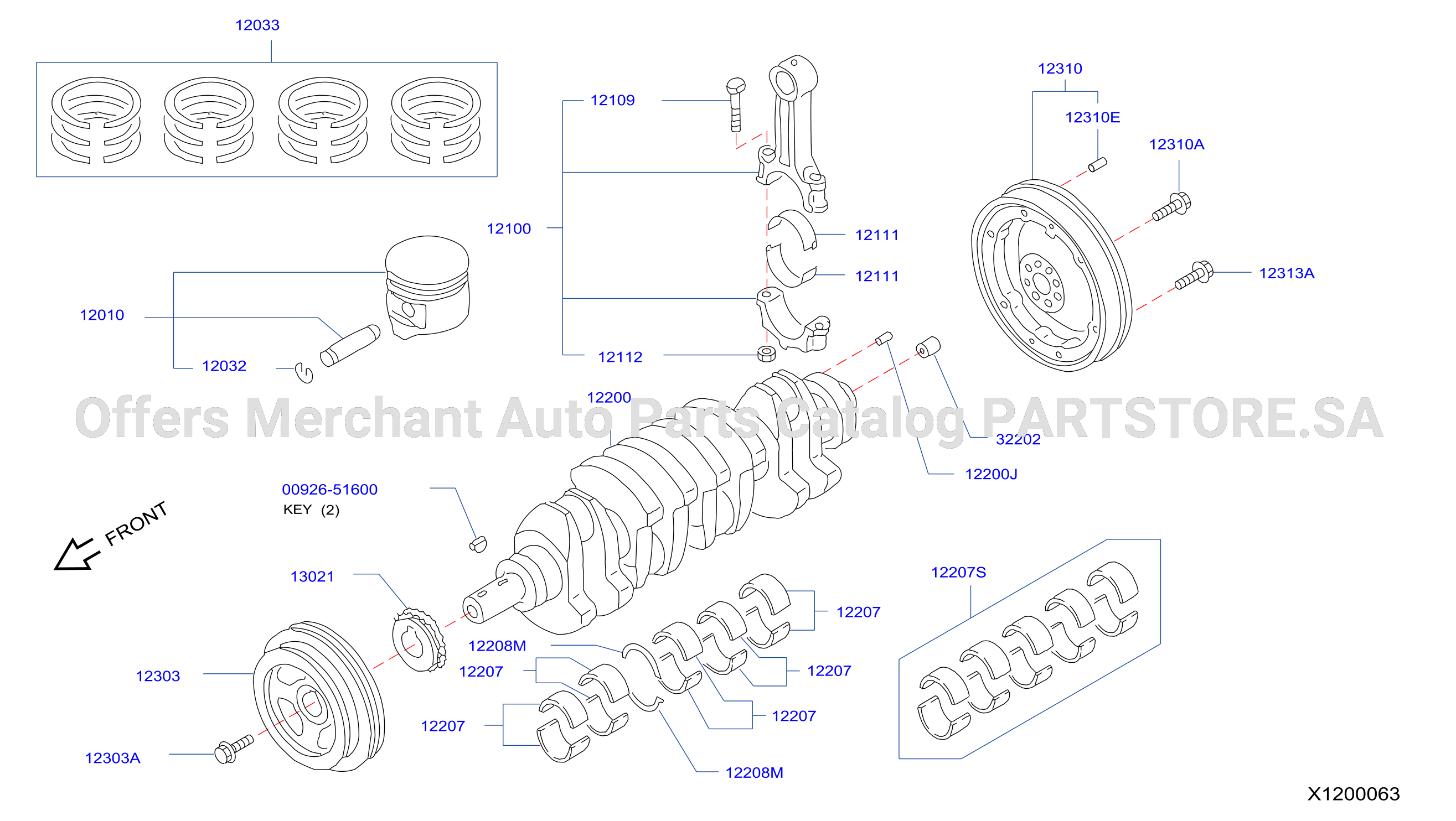 Piston Crankshaft Flywheel Illustration