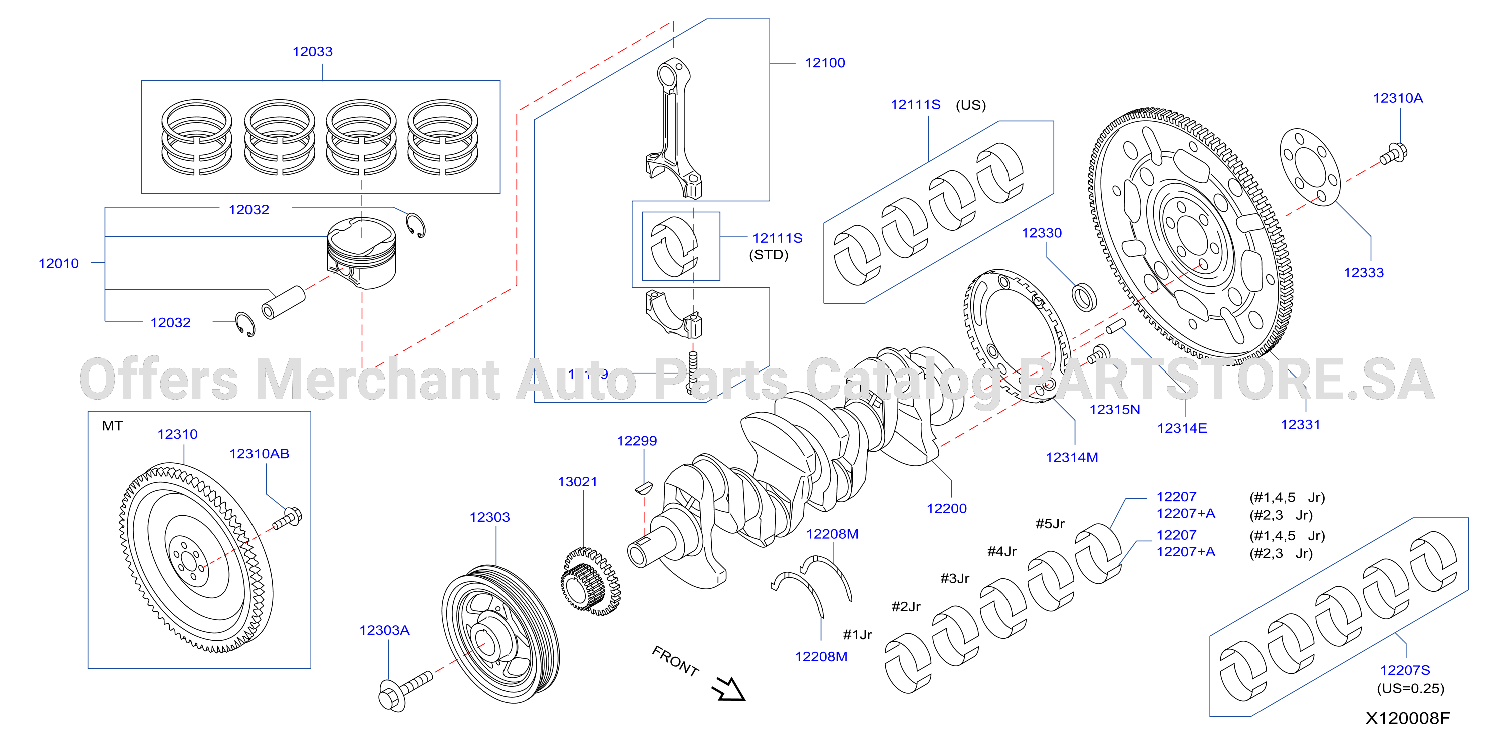 Piston Crankshaft Flywheel Illustration