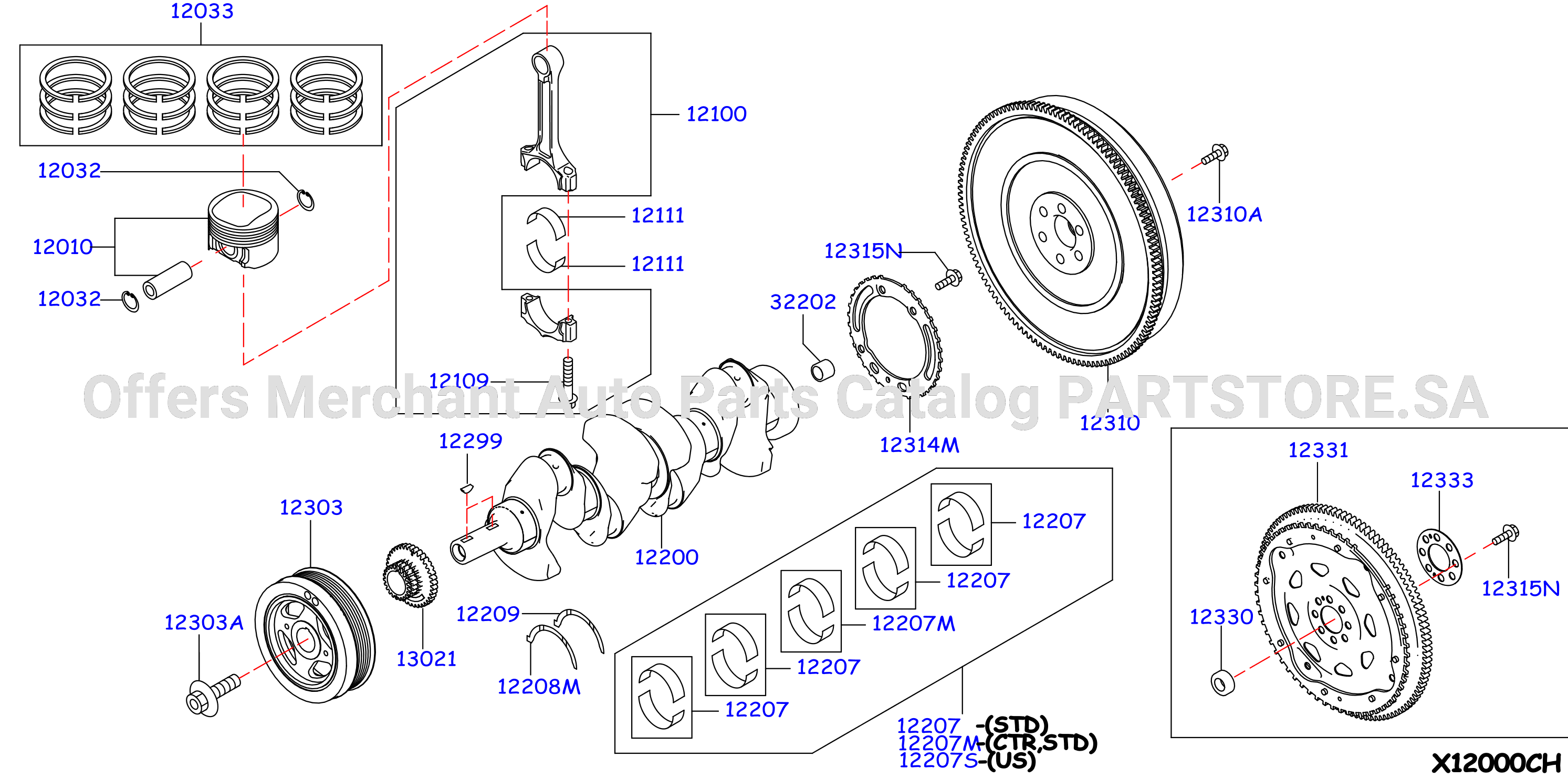 Piston Crankshaft Flywheel Piston Crankshaft Flywheel