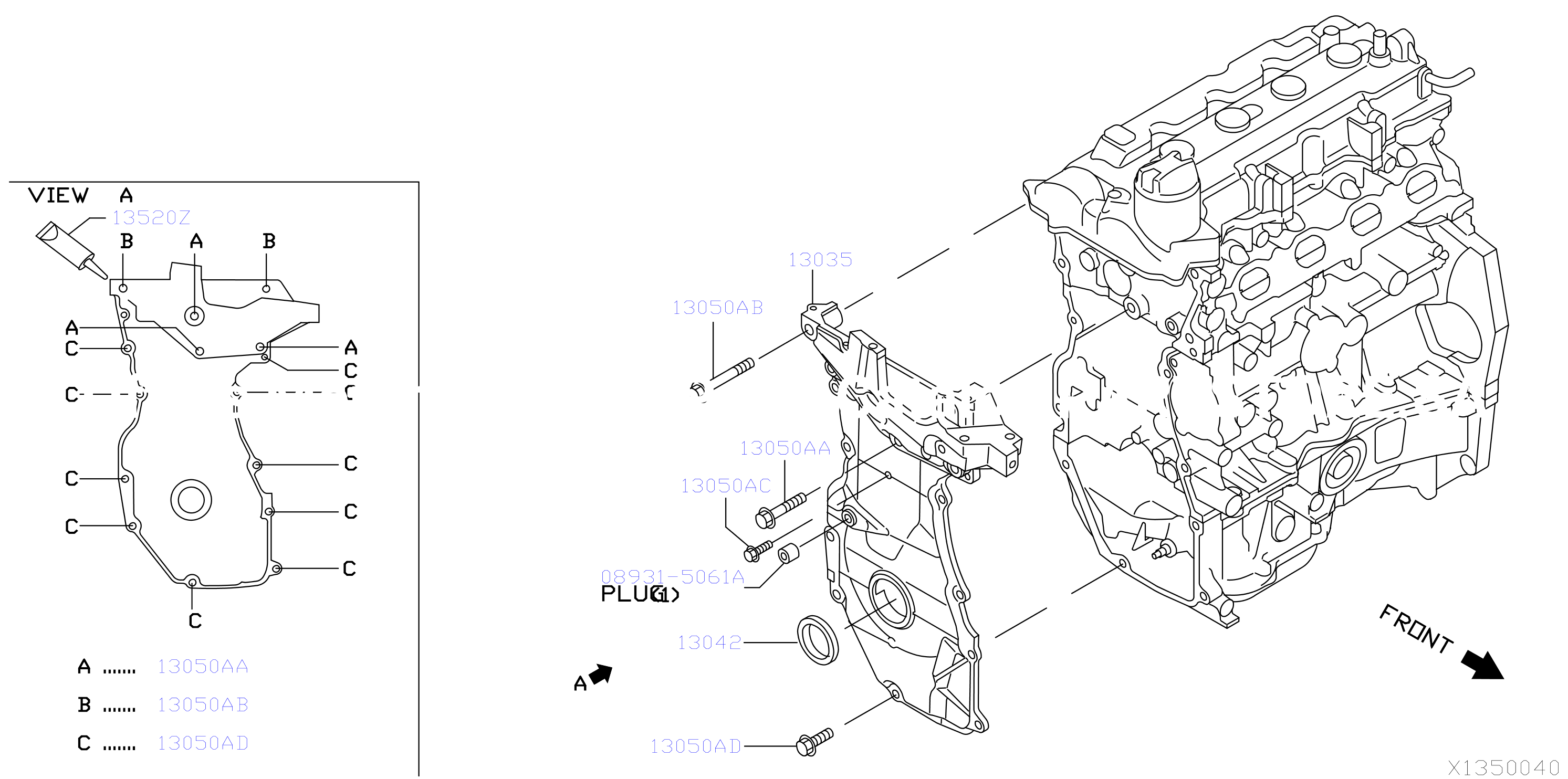 Front Cover Vacuum Pump Fitting Front Cover