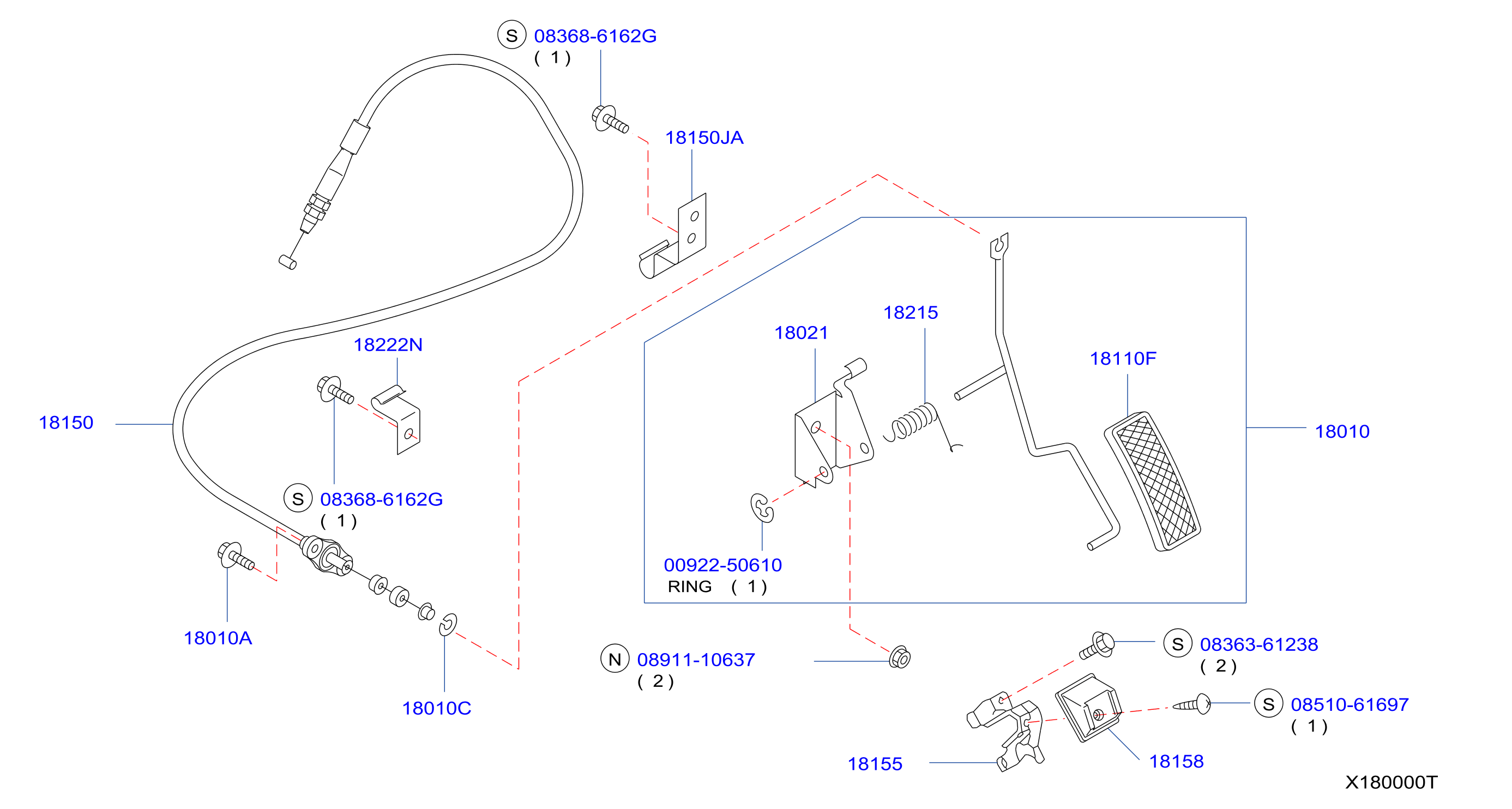 Accelerator Linkage Exhaust Tube Muffler