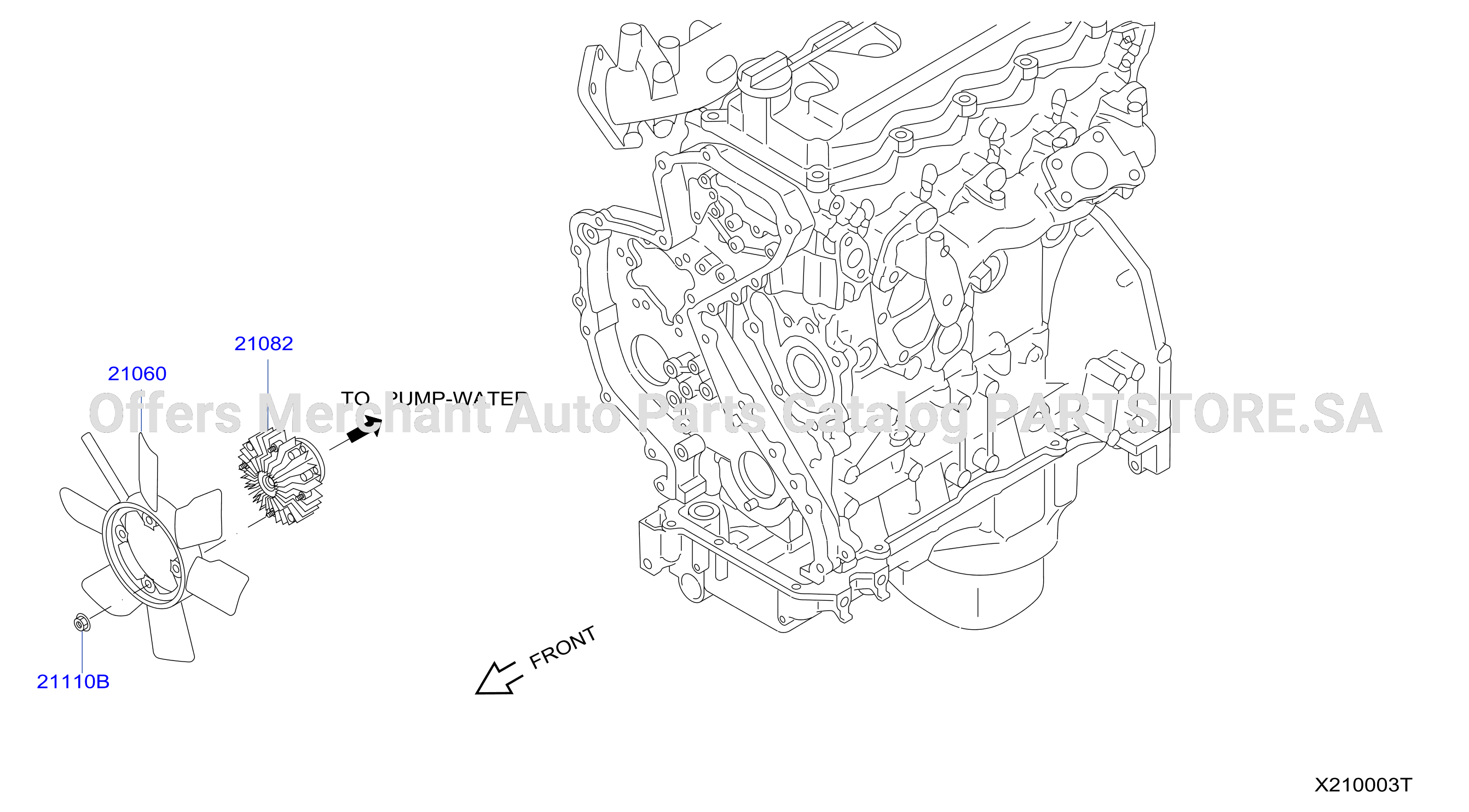 Water Pump Cooling Fan Thermostat Assembly