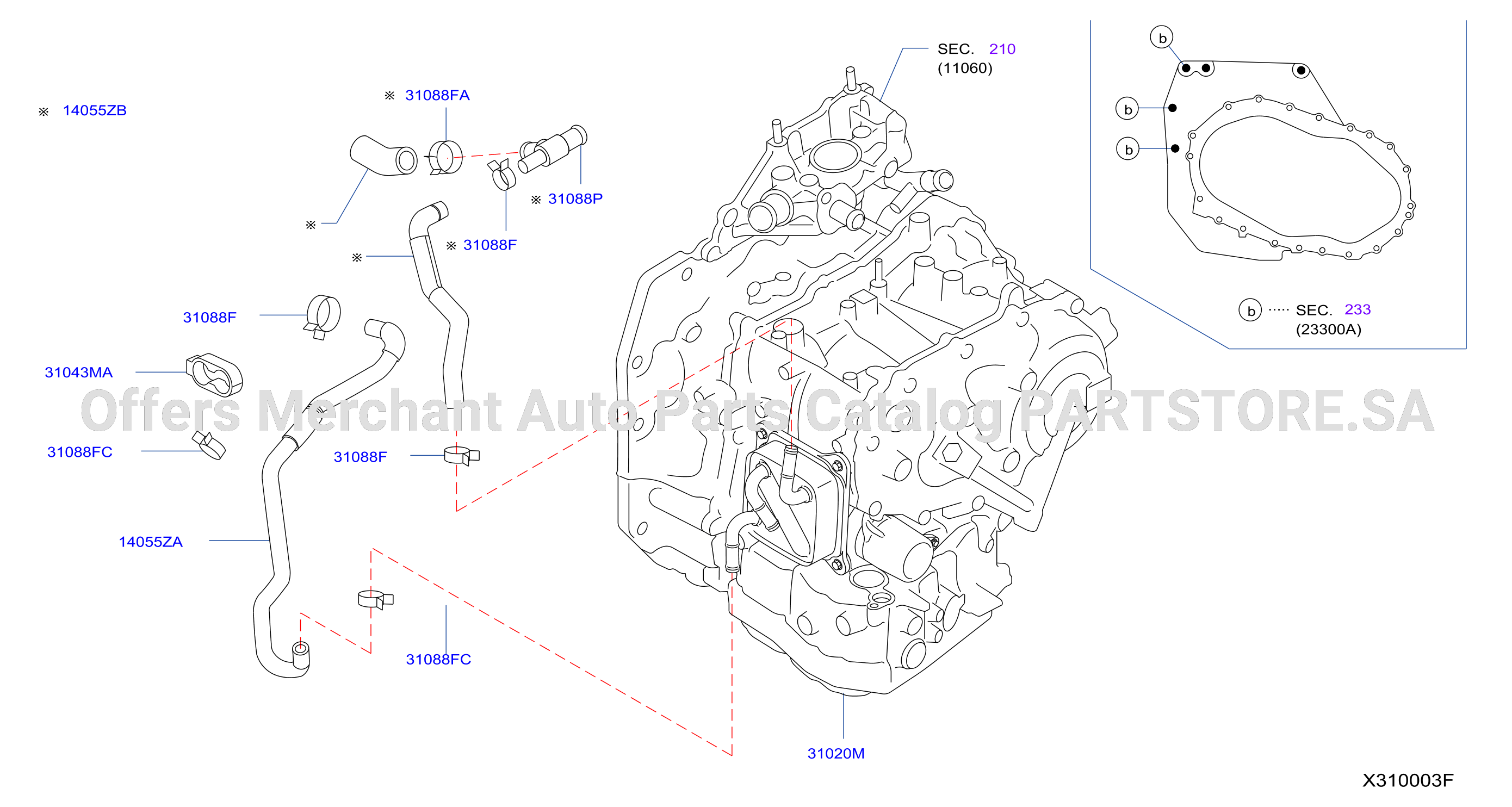 Auto Transmission Transaxle Fitting Oil Cooler Tube Parts