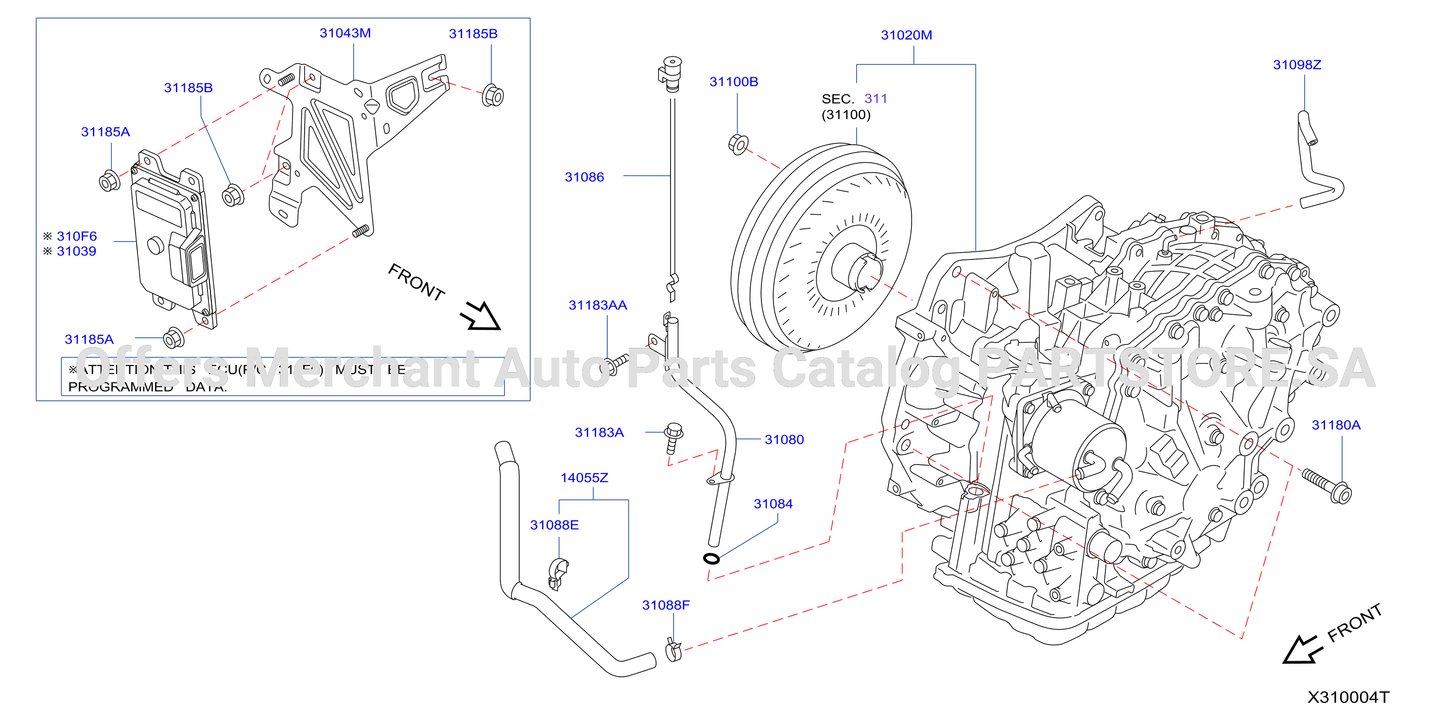 Auto Transmission Transaxle Fitting Assembly Fitting Parts