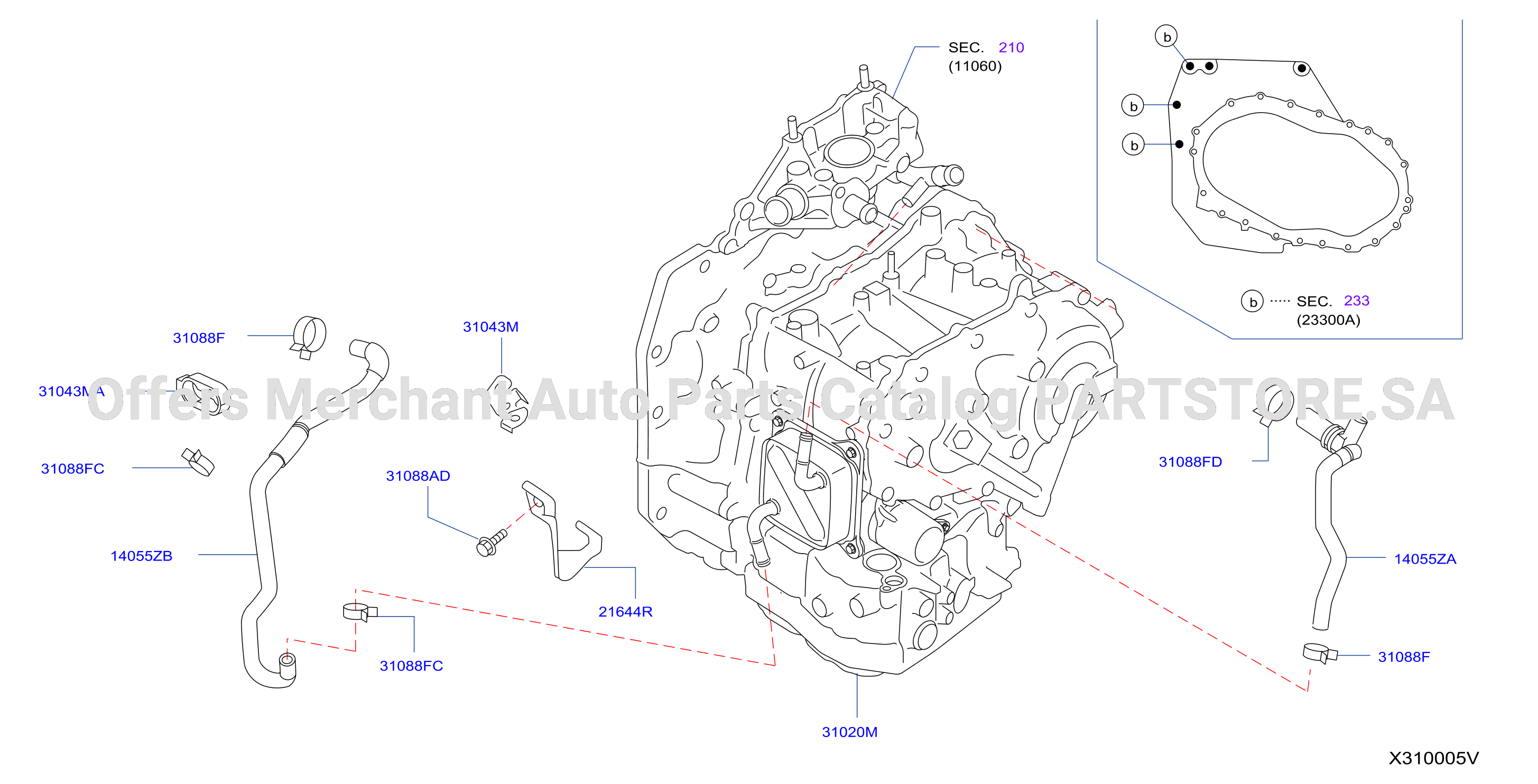 Auto Transmission Transaxle Fitting Oil Cooler Tube Parts