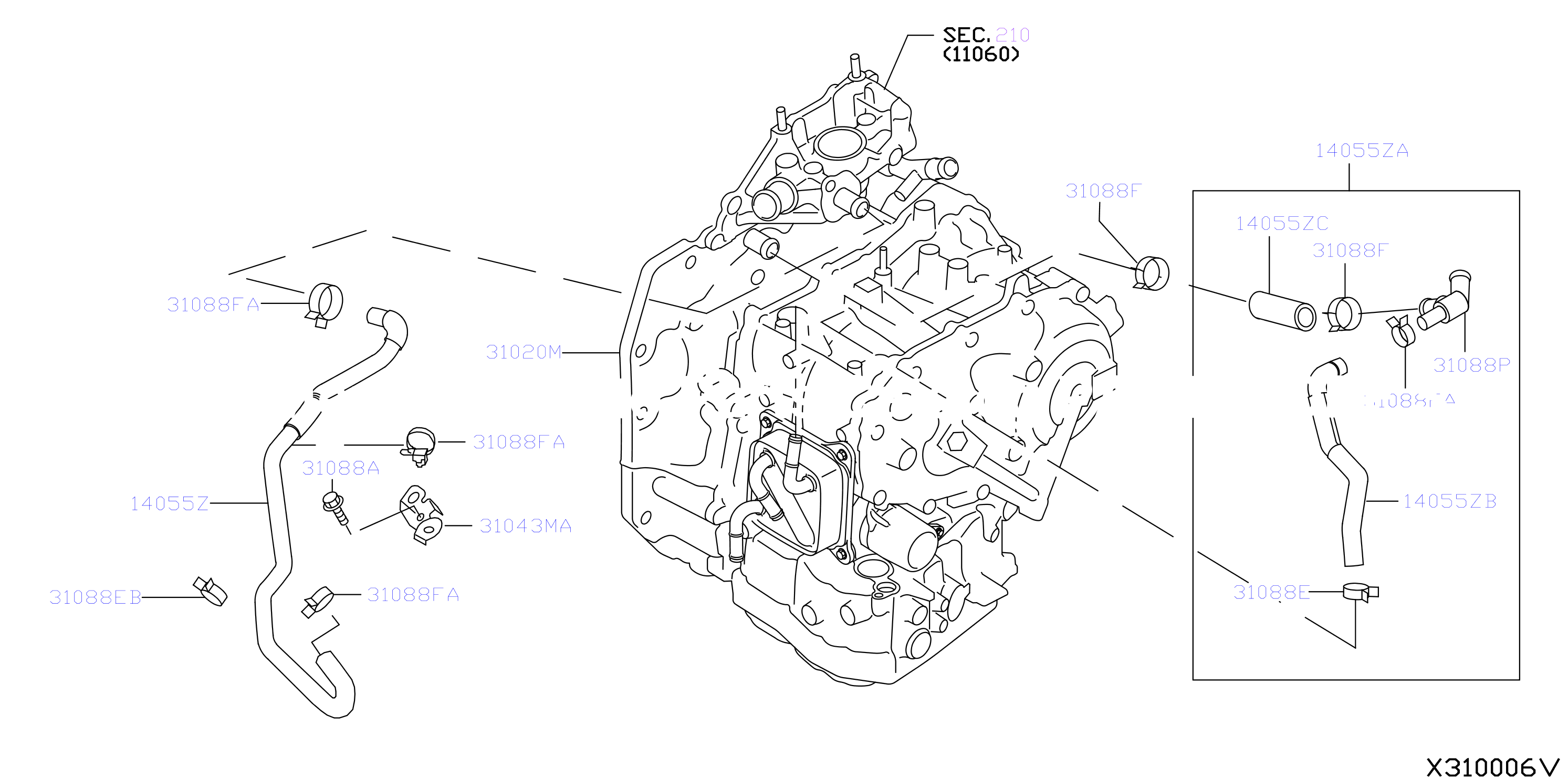 Auto Transmission Transaxle Fitting Oil Cooler Tube Parts