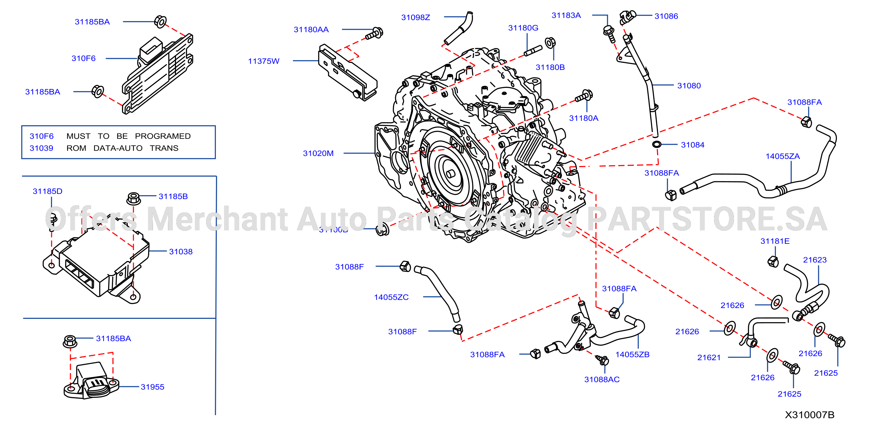 Auto Transmission Transaxle Fitting Assembly Fitting Parts