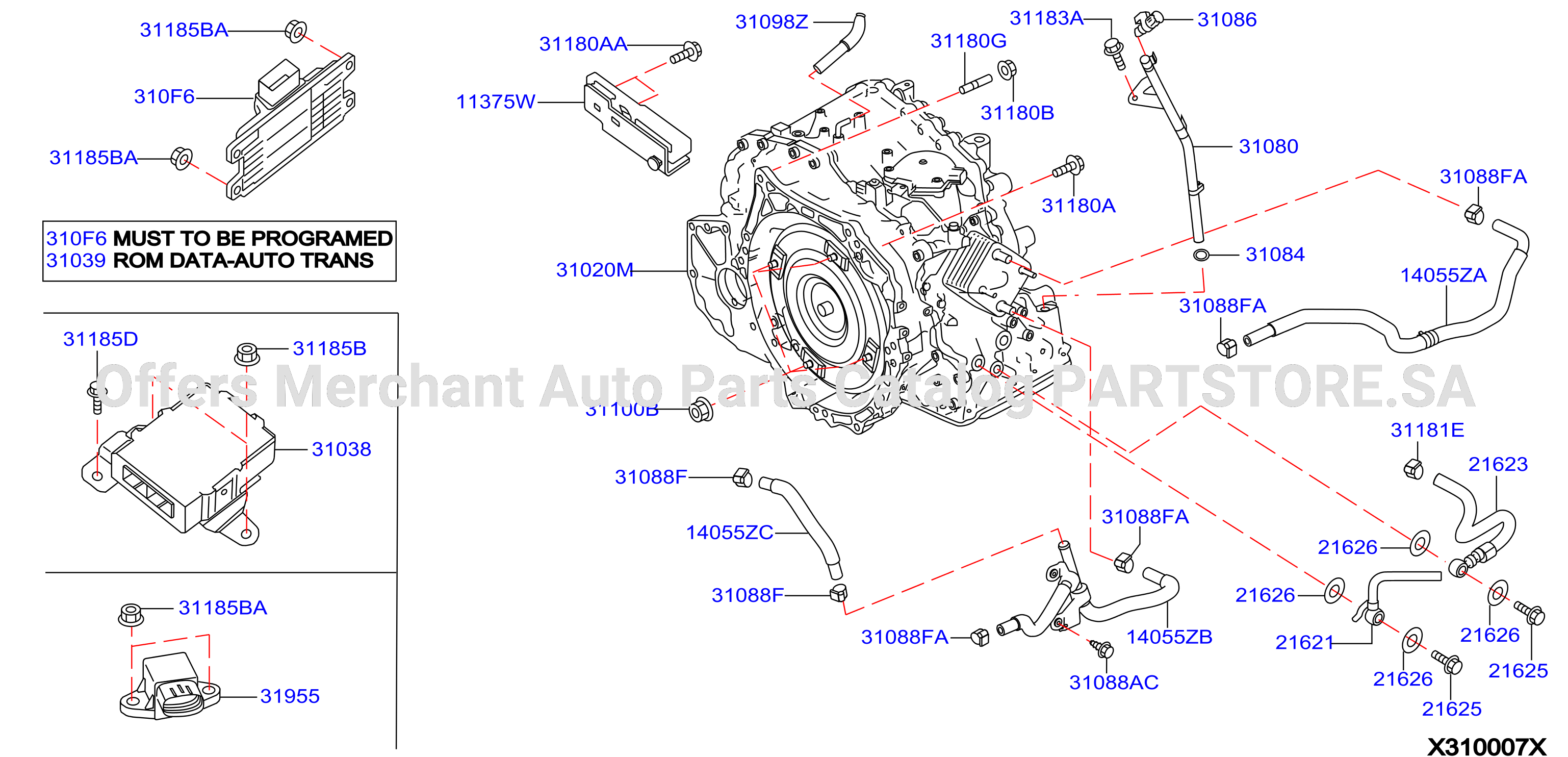 Auto Transmission Transaxle Fitting Assembly Fitting Parts