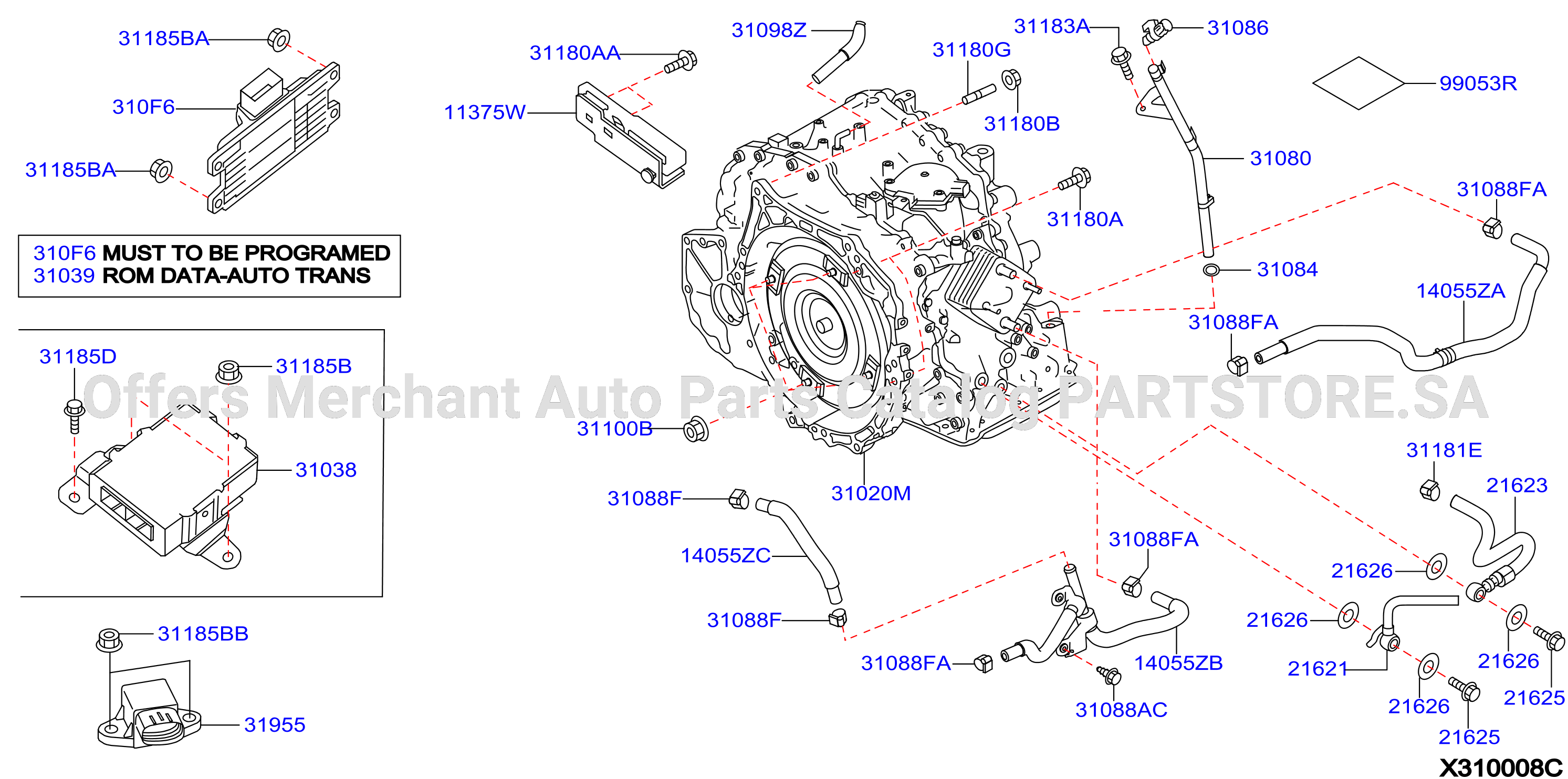 Auto Transmission Transaxle Fitting Assembly Fitting Parts