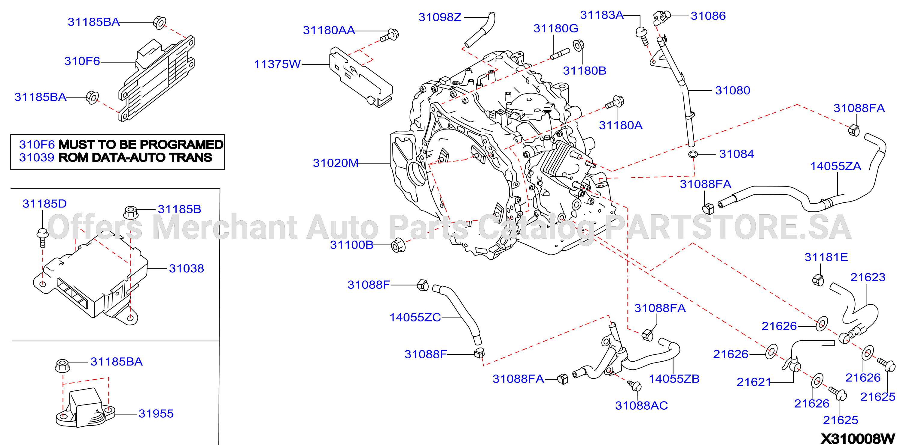 Auto Transmission Transaxle Fitting Assembly Fitting Parts