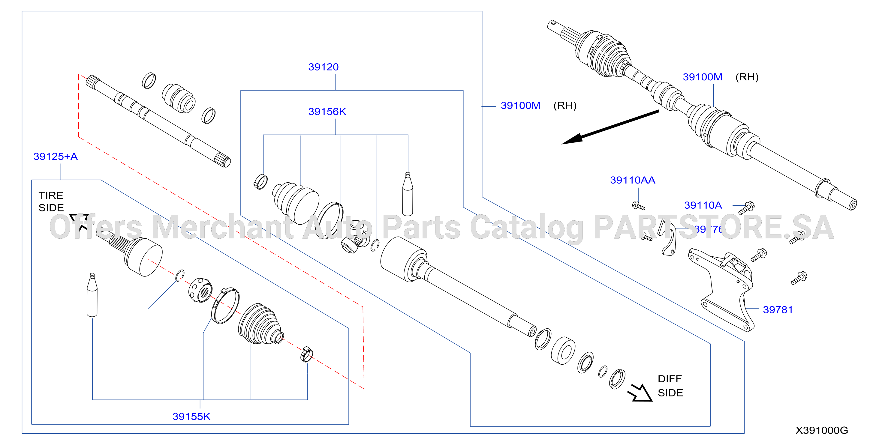 Front Drive Shaft Rh Side