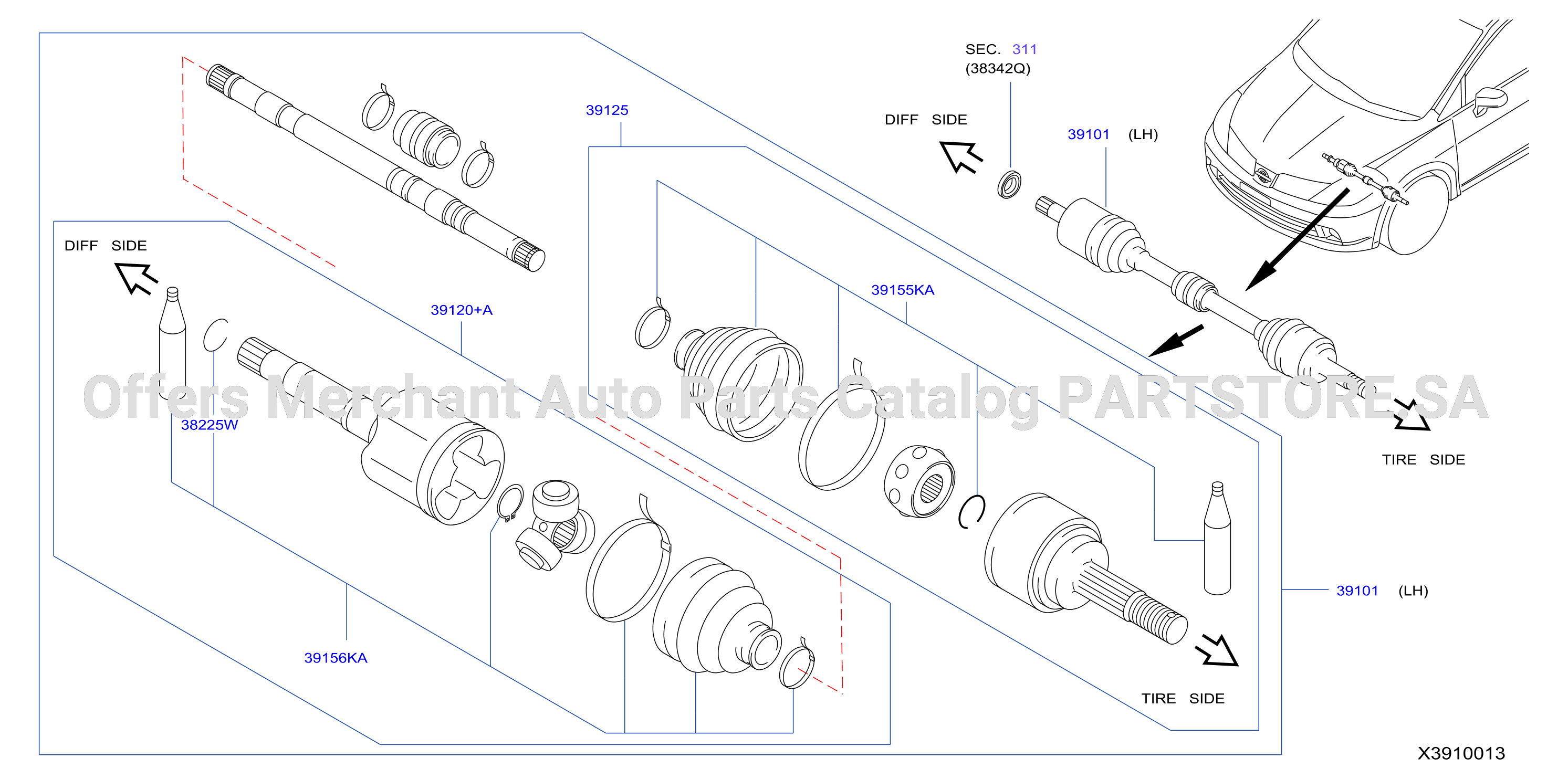 Front Drive Shaft Lh Side