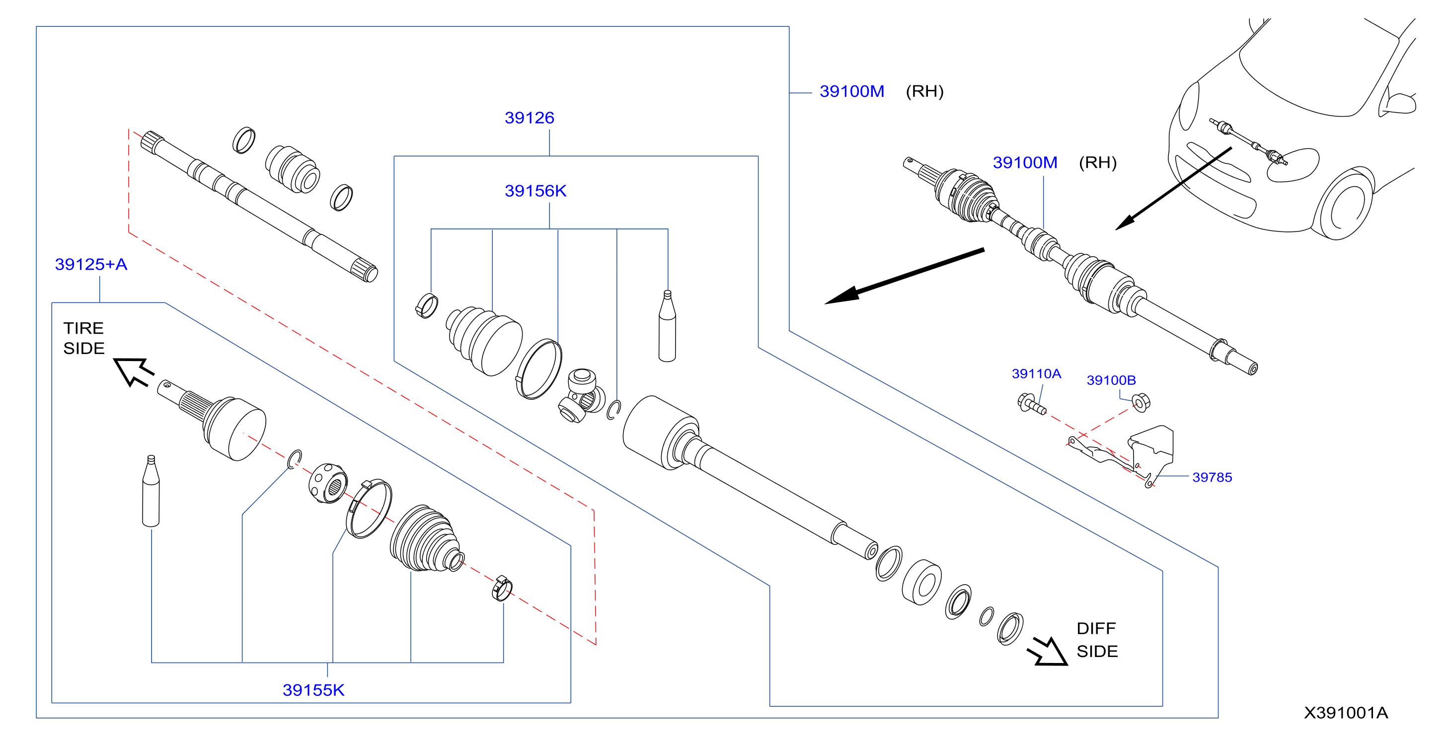 Front Drive Shaft Rh Side