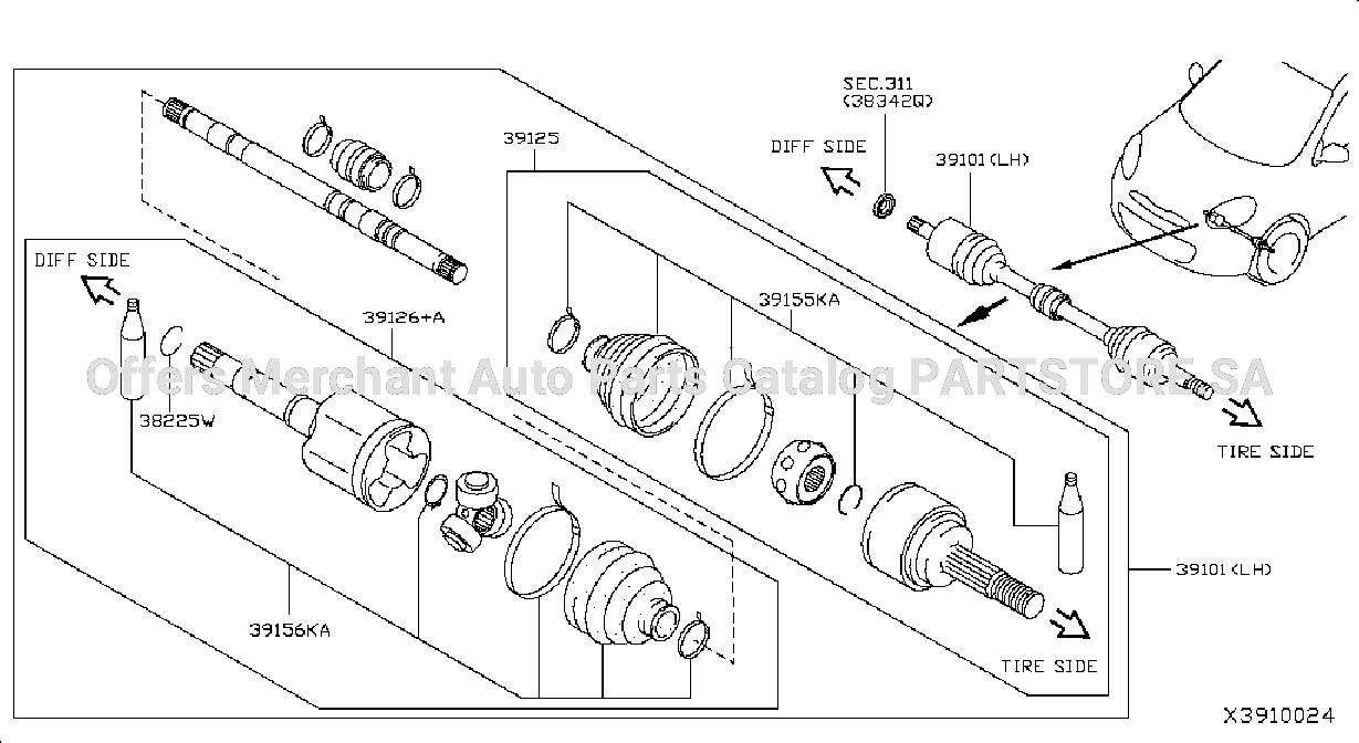 Front Drive Shaft Lh Side