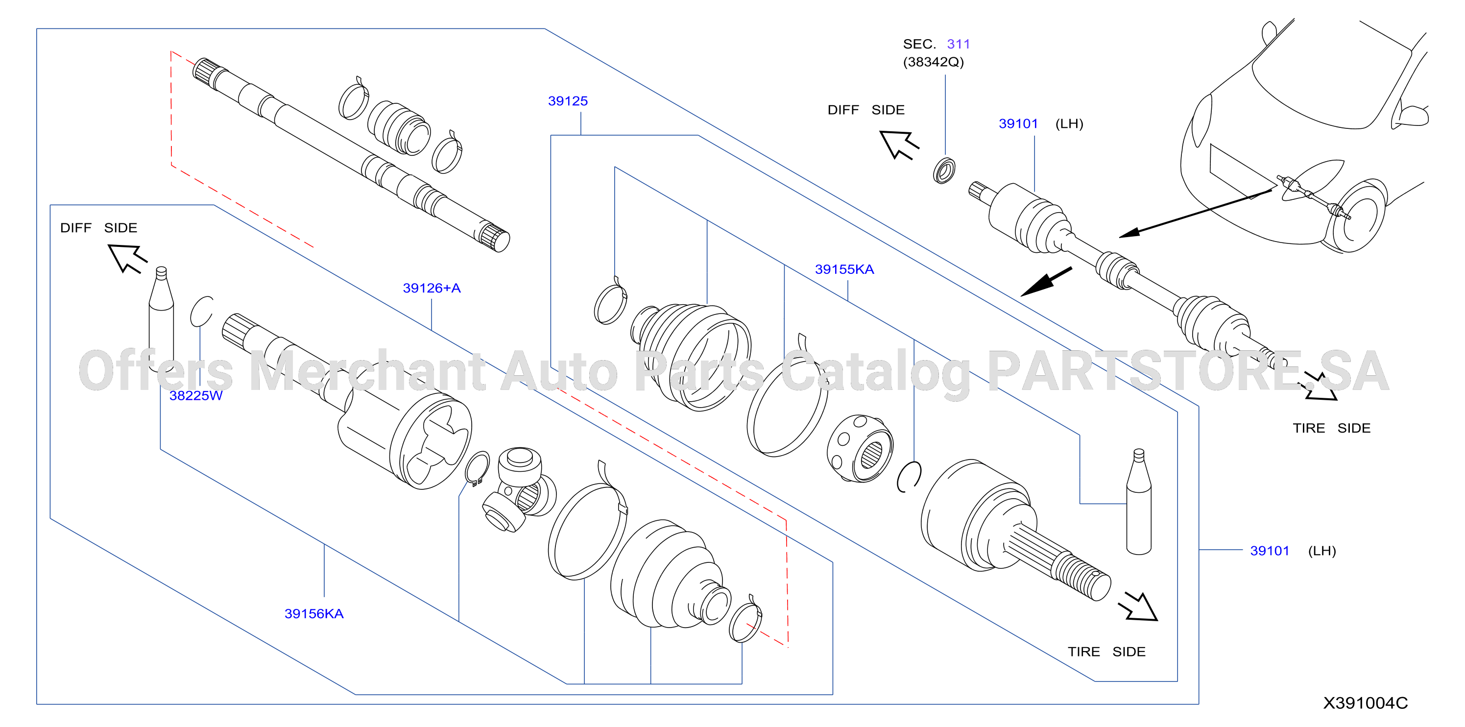 Front Drive Shaft Lh Side