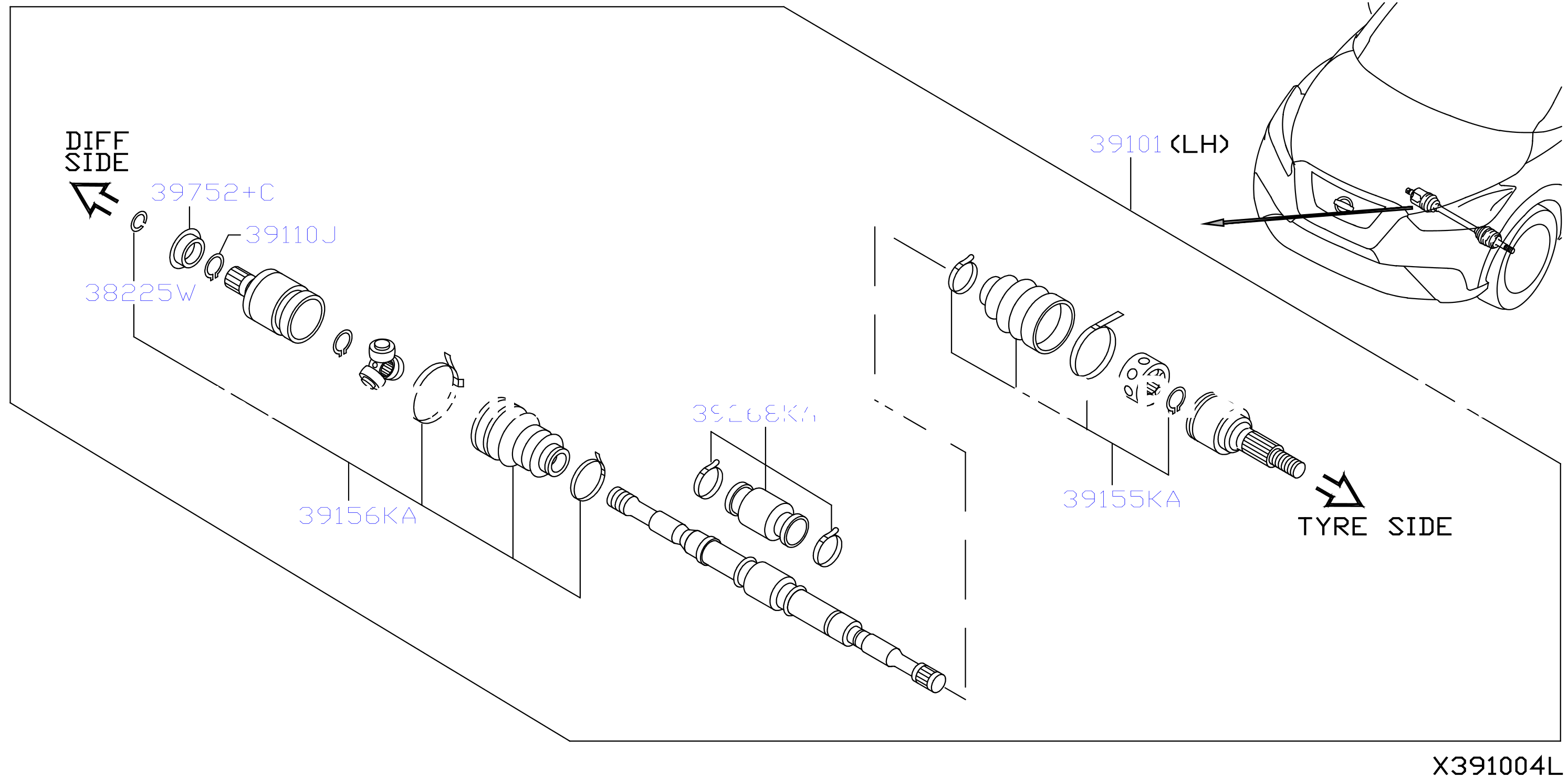 Front Drive Shaft Lh Side