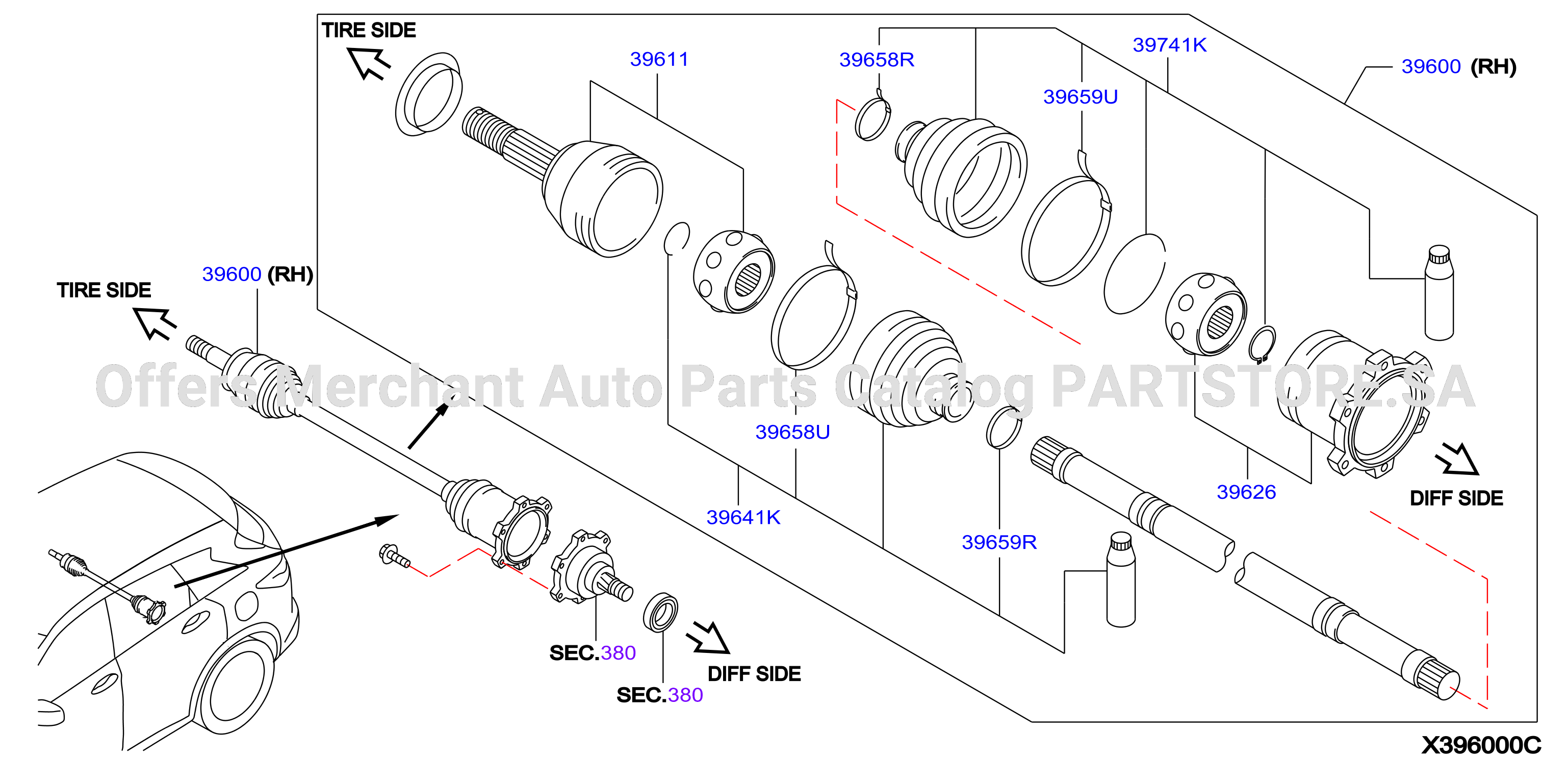 Rear Drive Shaft Rh Side