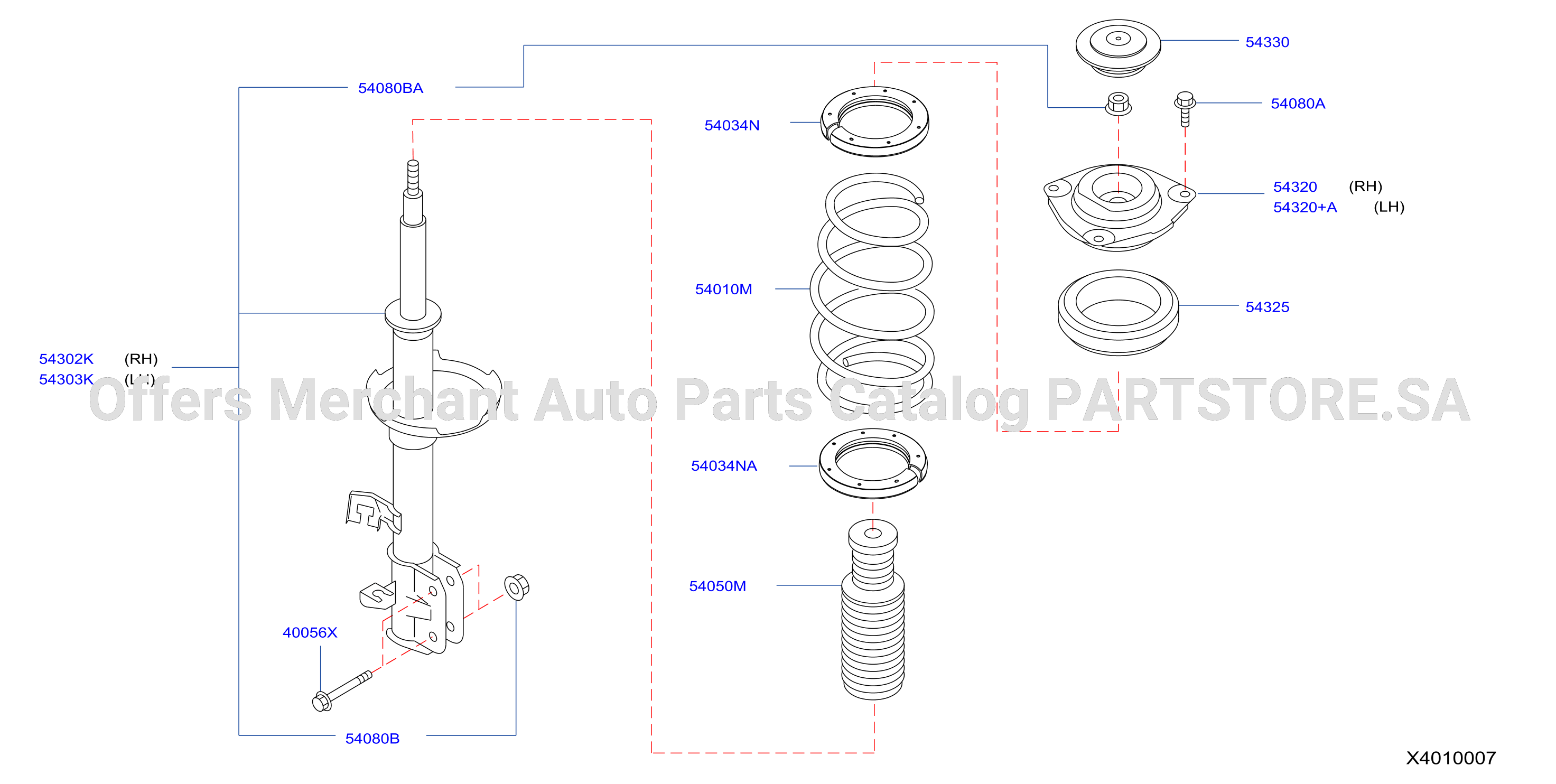 Front Suspension Strut Spring Mounting