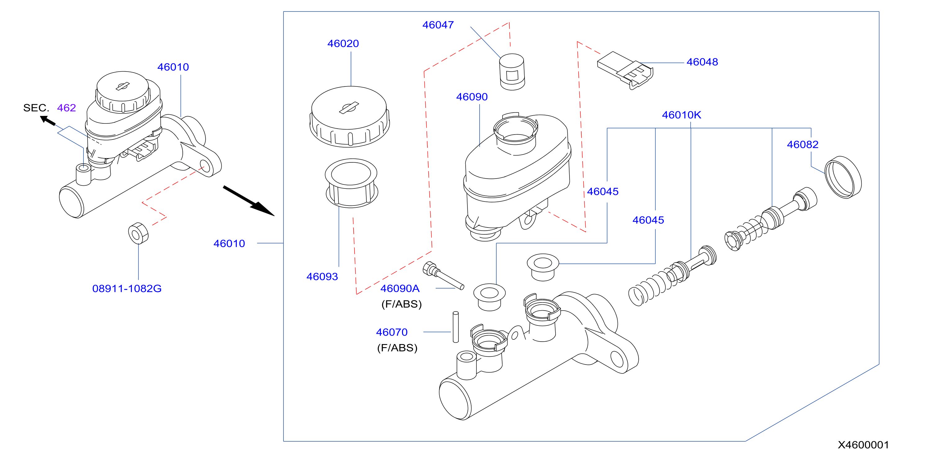 Brake Master Cylinder For With Out Abs