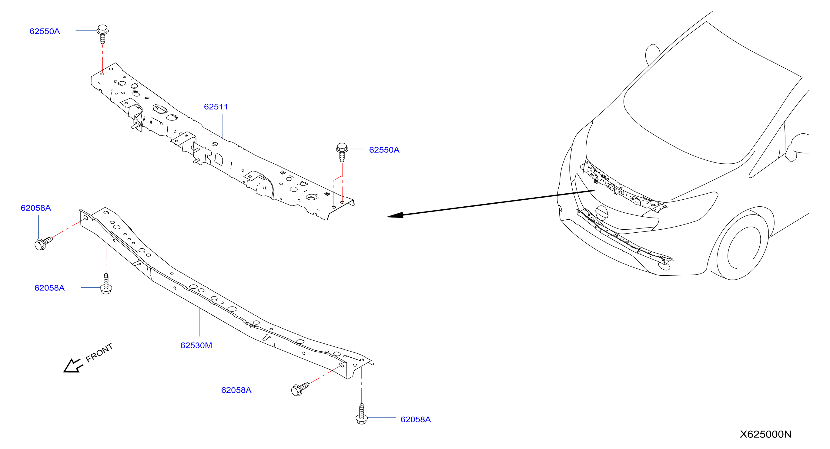 Front Apron Radiator Core Support