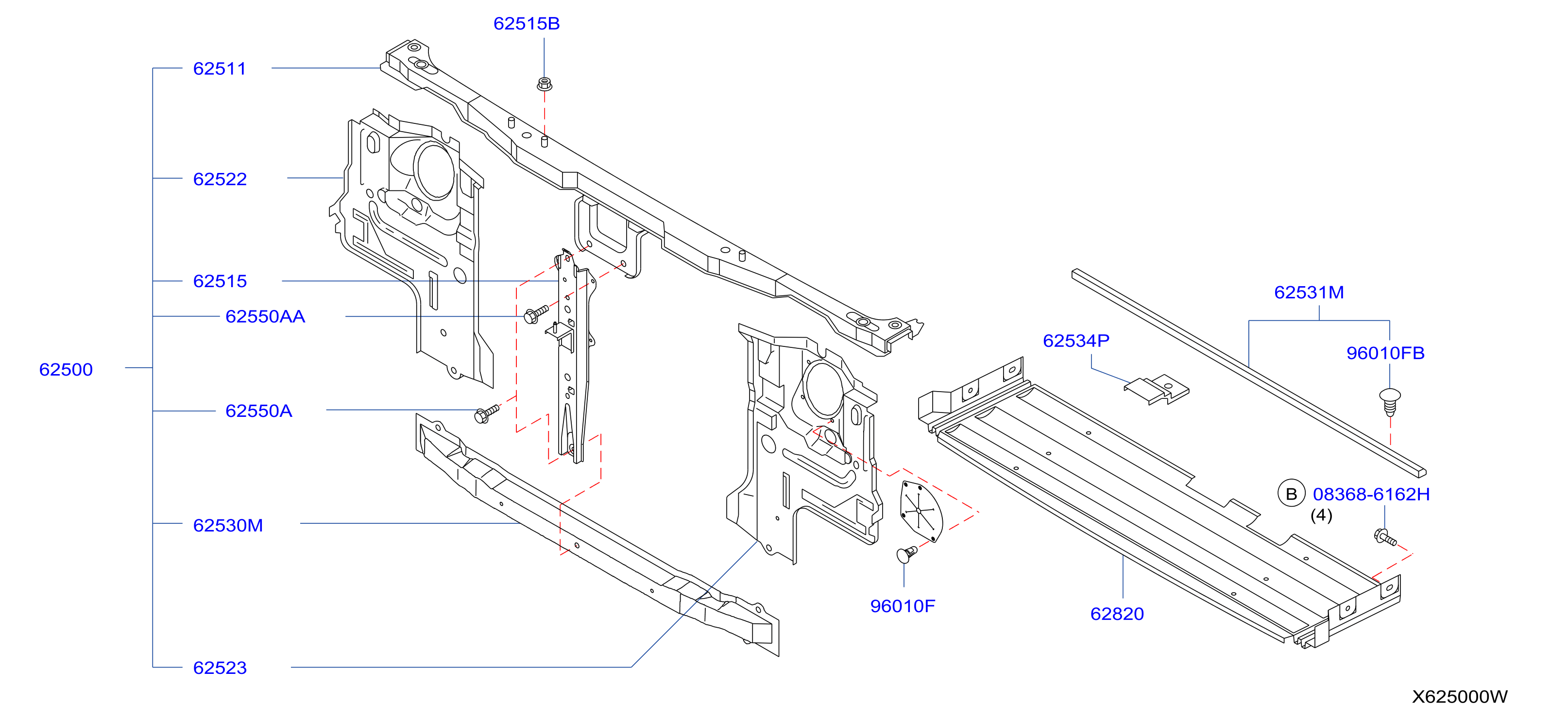 Front Apron Radiator Core Support Front Apron Radiator Core Support
