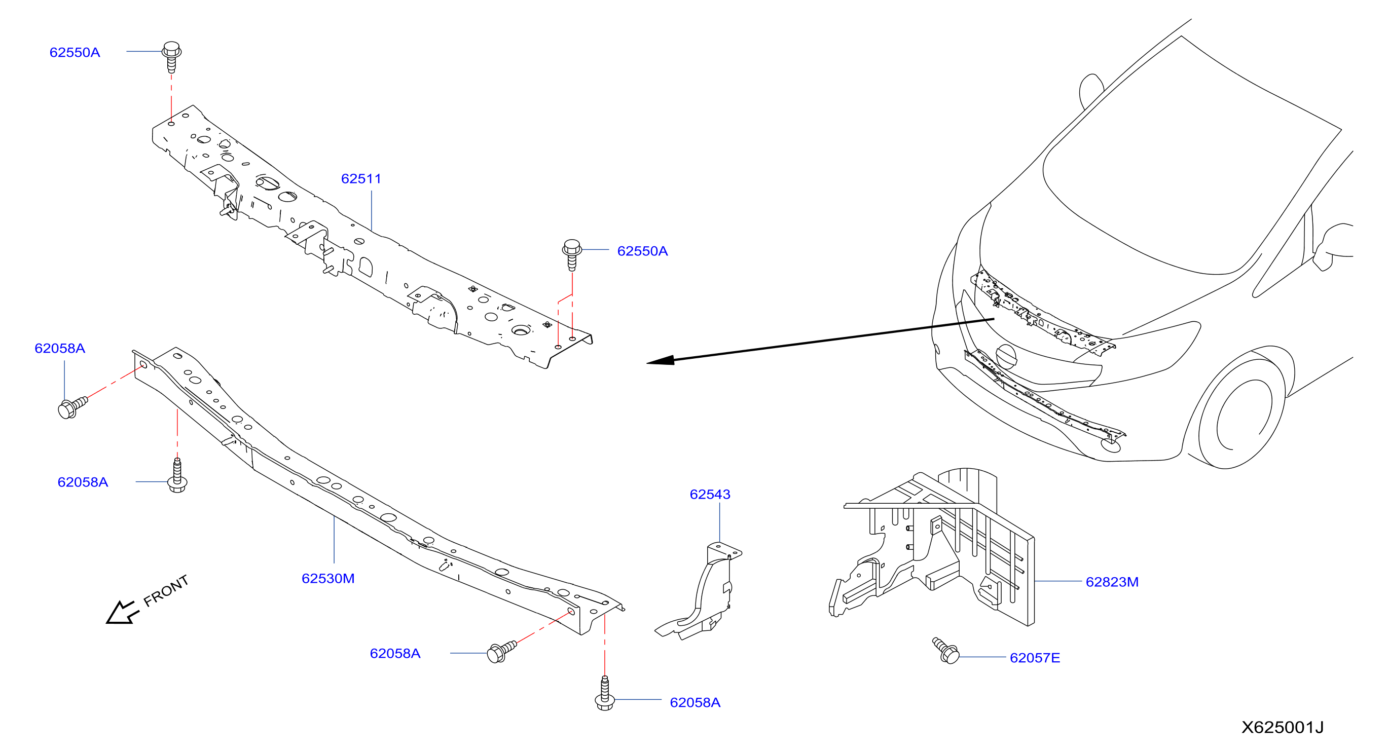 Front Apron Radiator Core Support