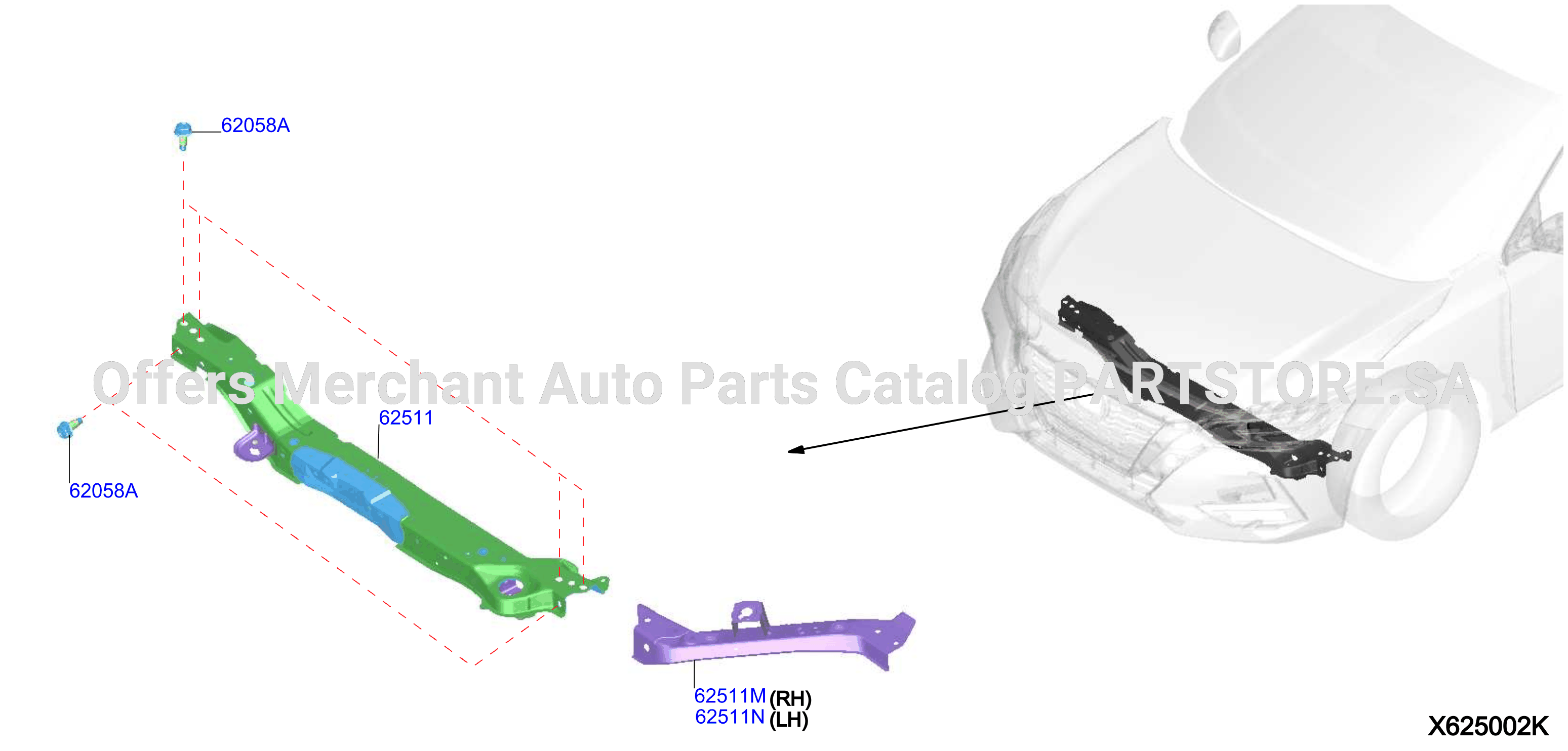 Front Apron Radiator Core Support