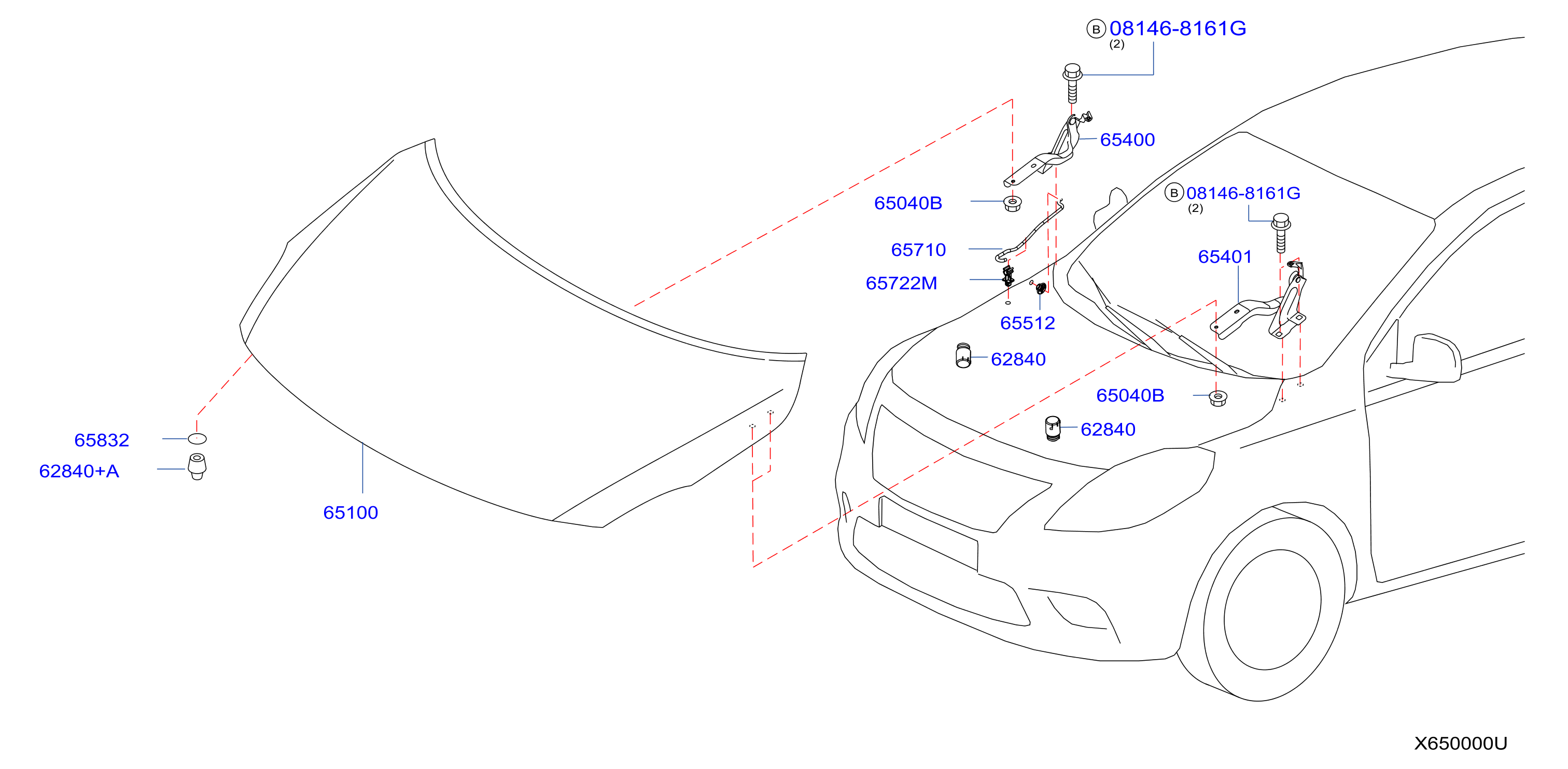Hood Panel Hinge Fitting Hood Assy