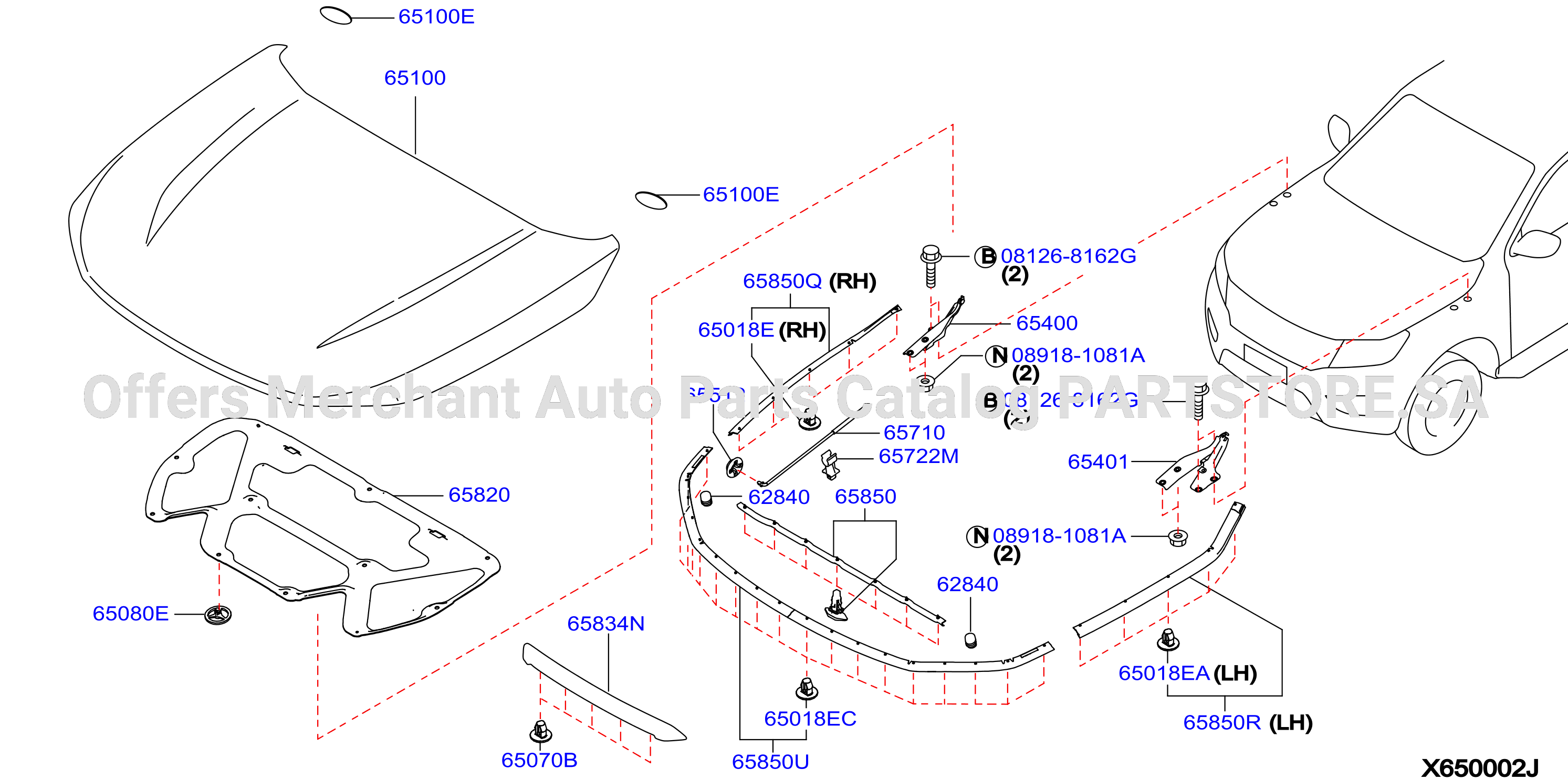 Hood Panel Hinge Fitting Hood Assy