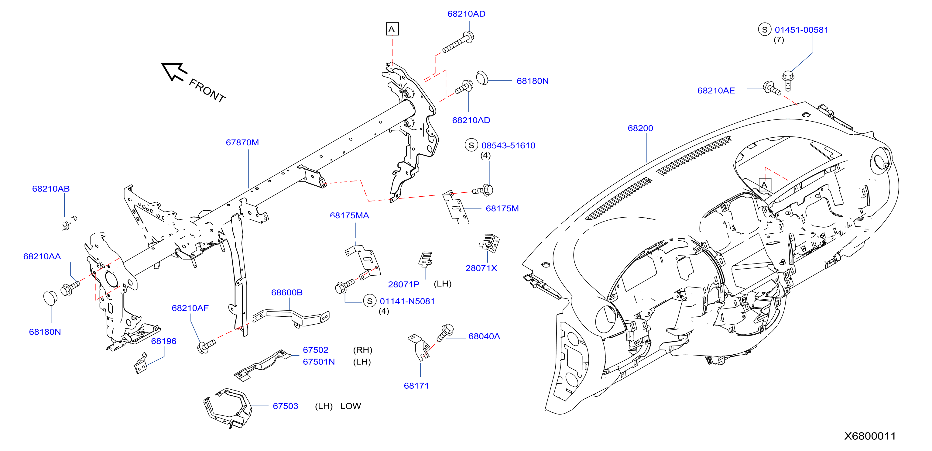 Instrument Panel Pad Cluster Lid Inst Fitting