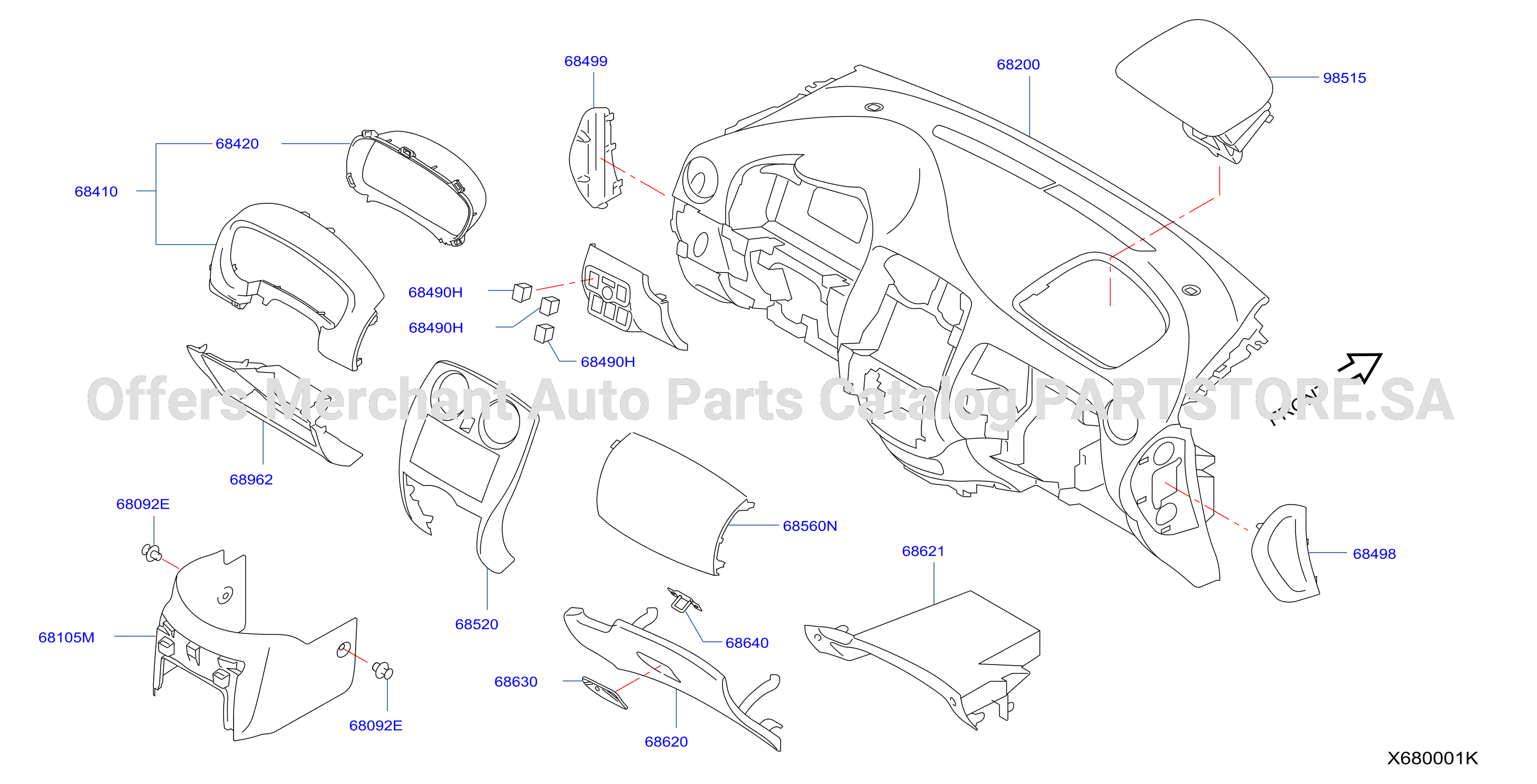 Instrument Panel Pad Cluster Lid Inst Pad Cluster Lid