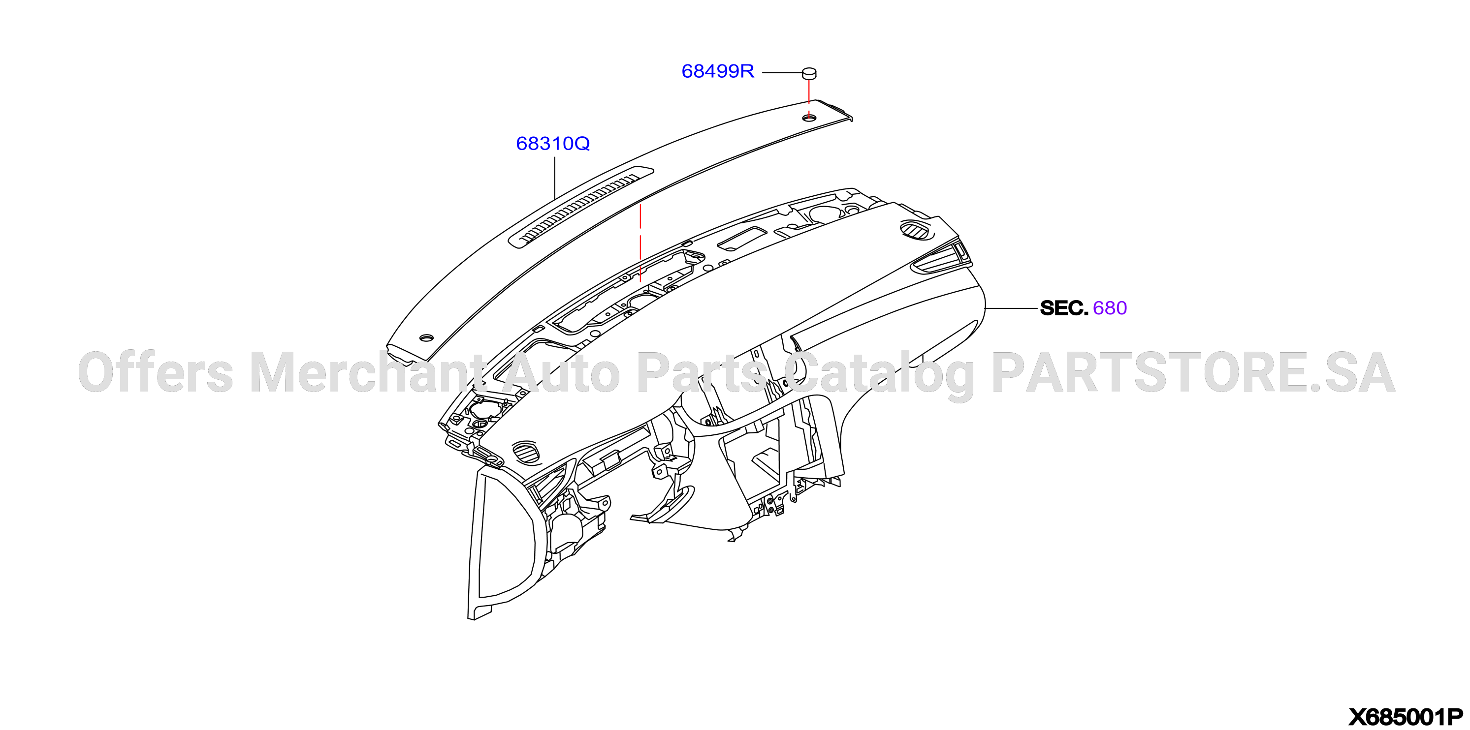 Ventilator Instrument Upper Grille