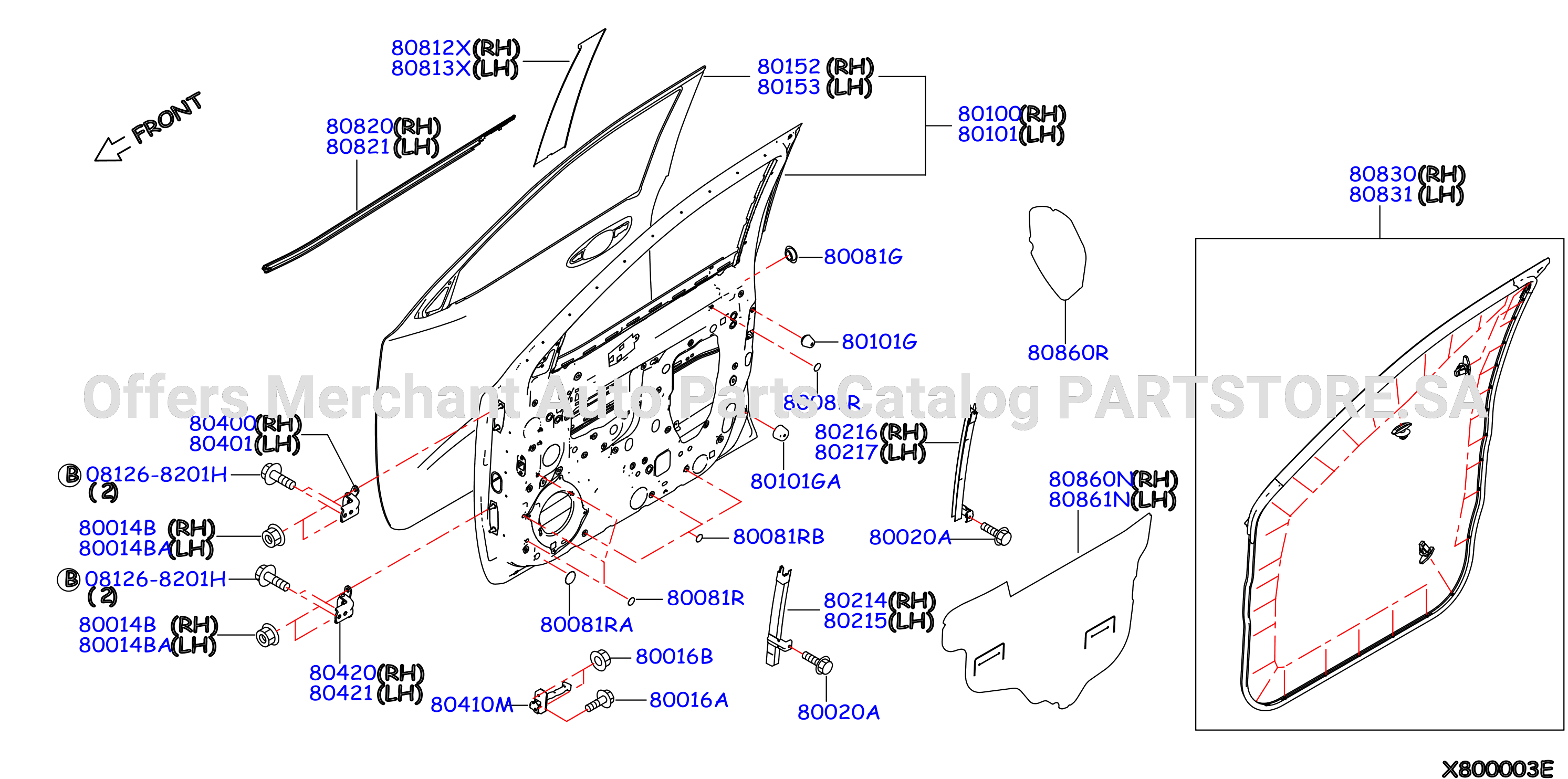 Front Door Panel Fitting Front Door Assy