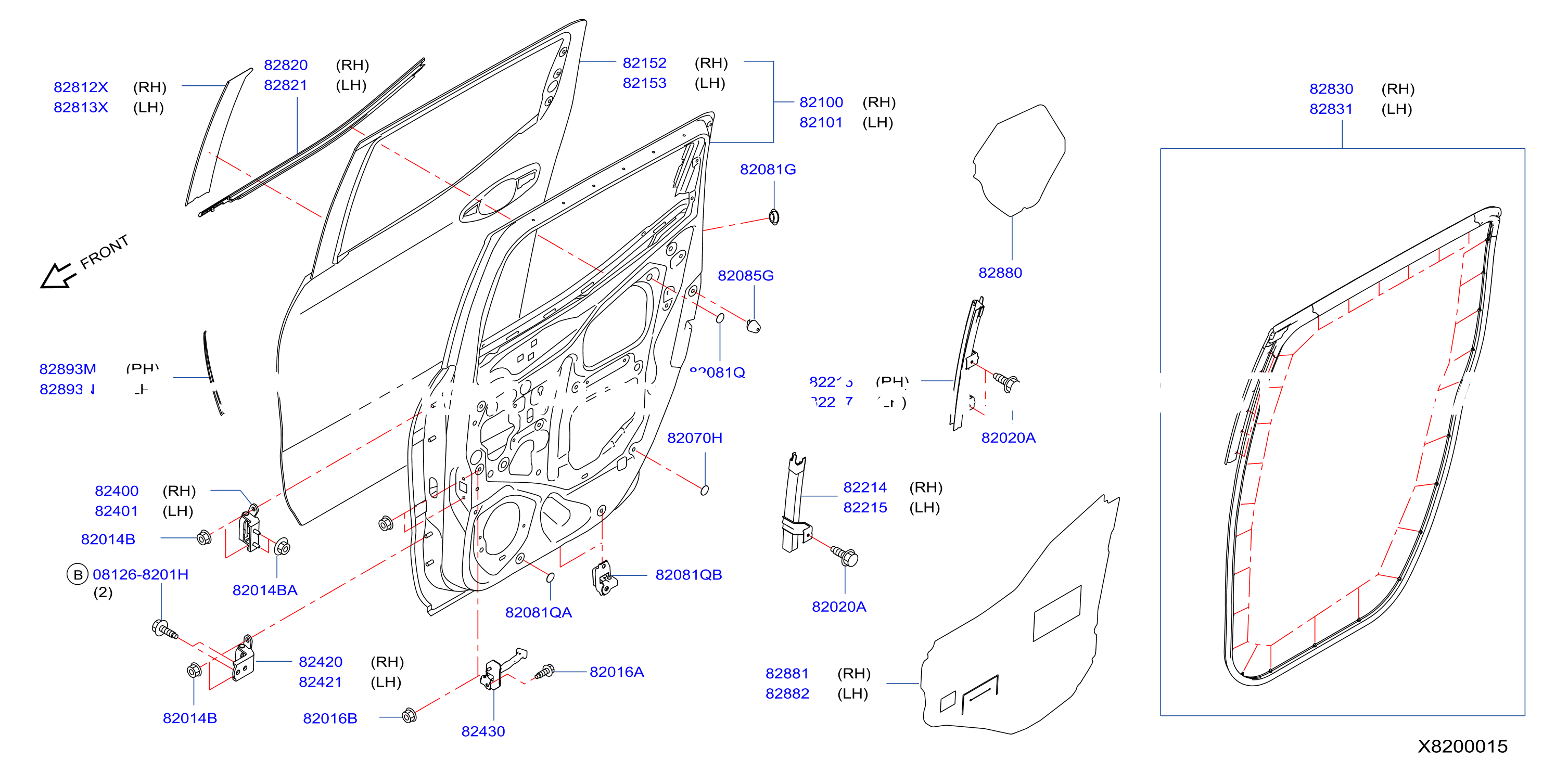 Rear Door Panel Fitting Rear Door Assy