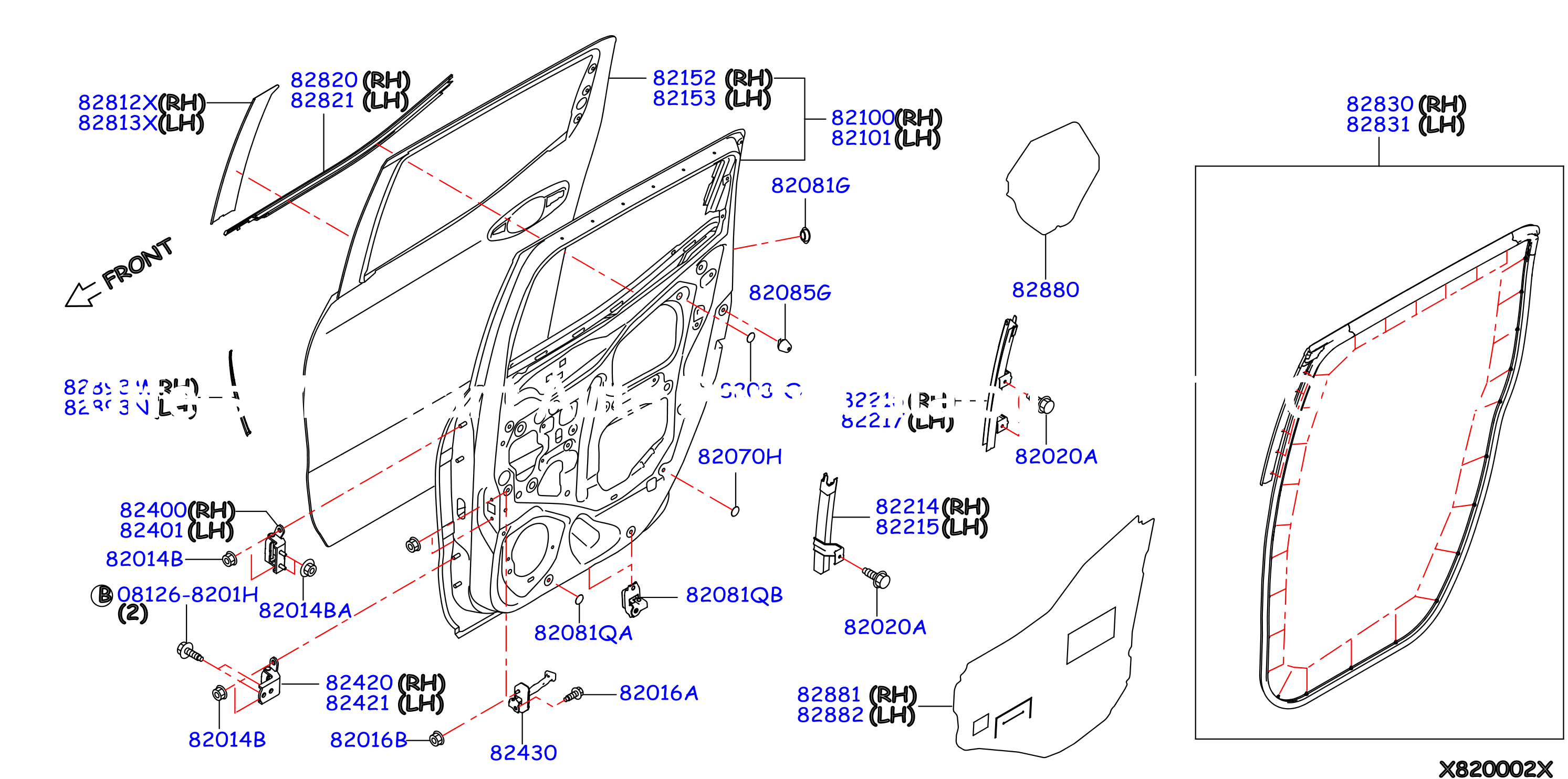 Rear Door Panel Fitting Rear Door Assy