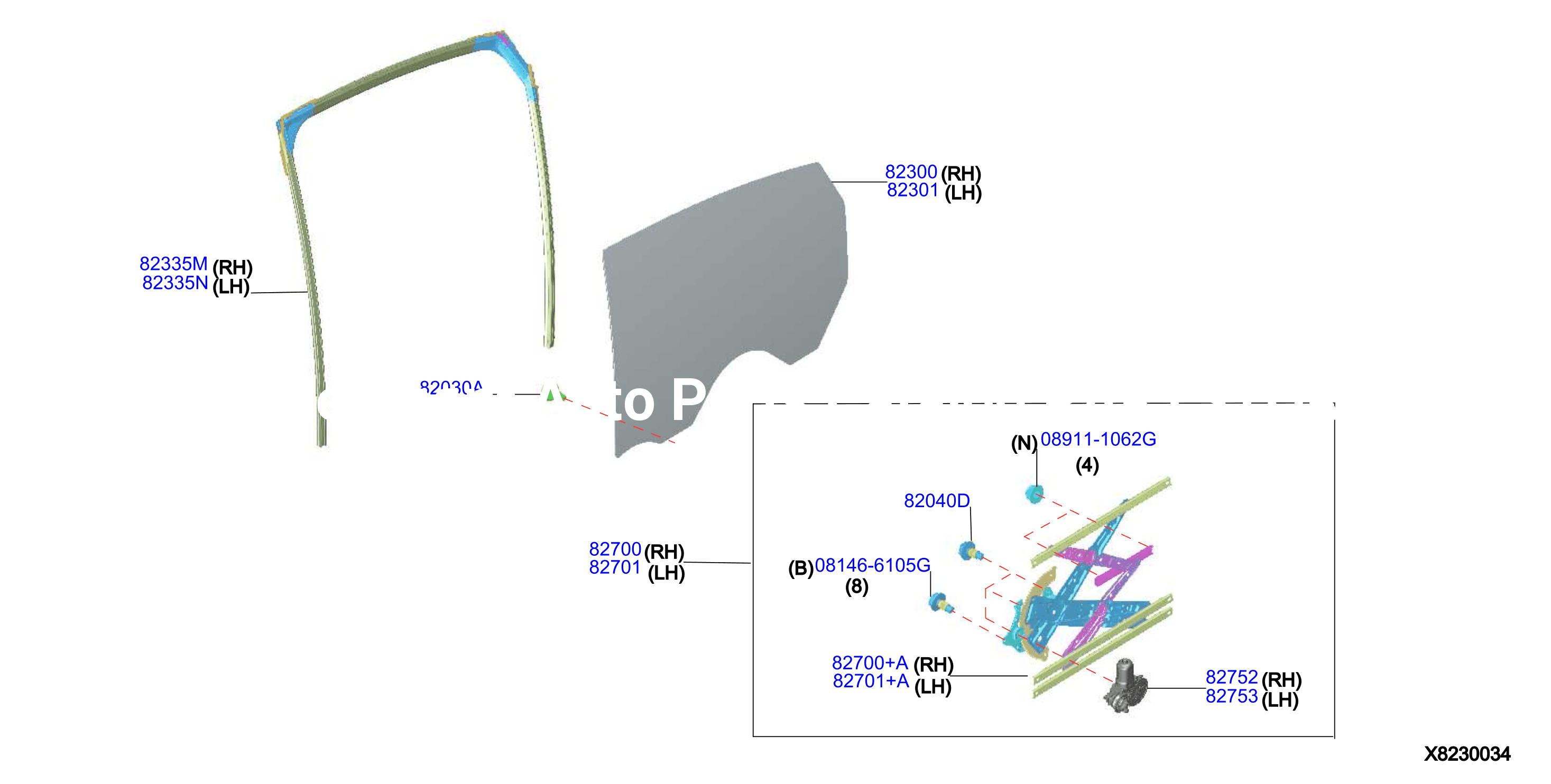 Rear Door Window Regulator