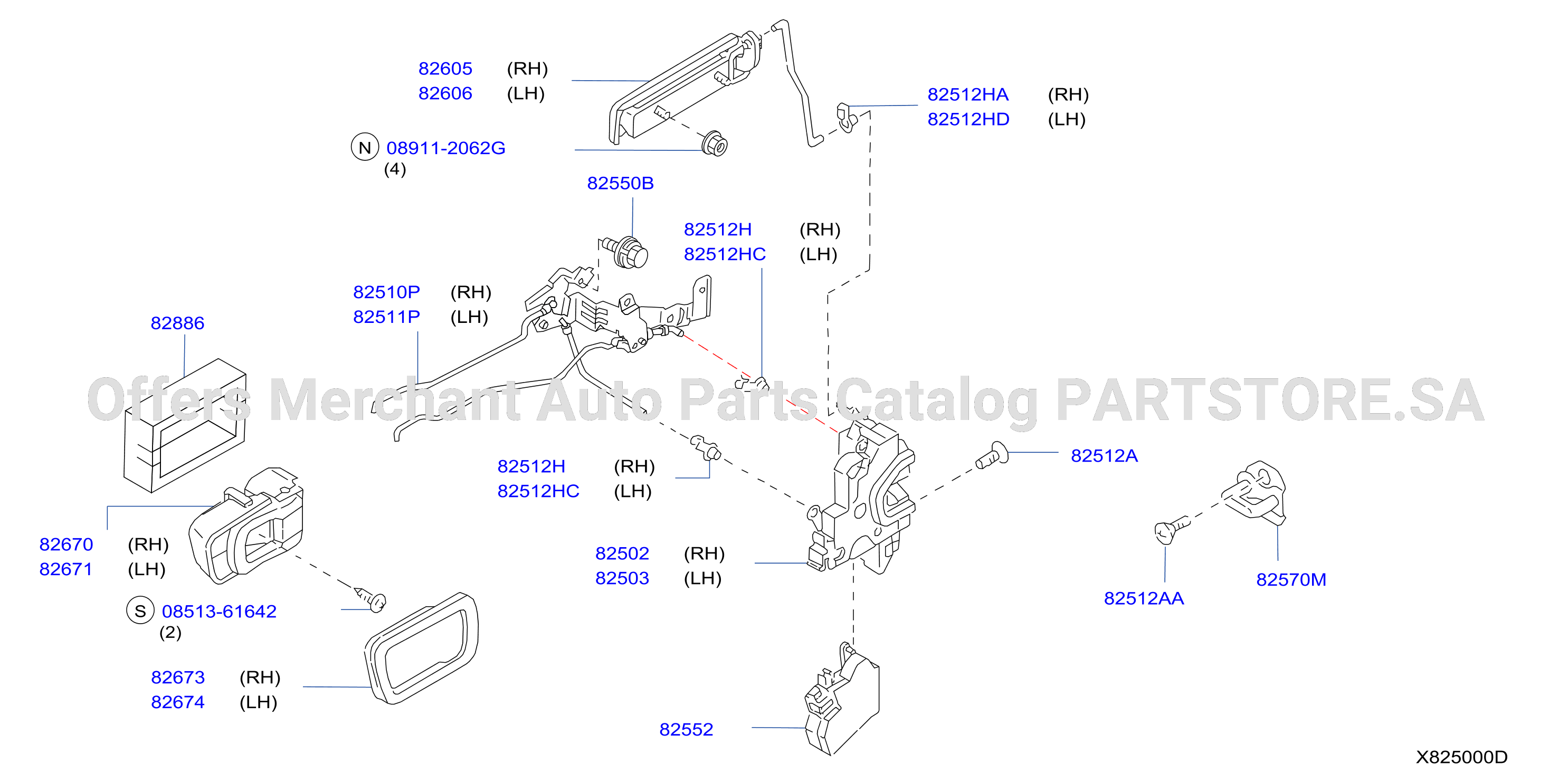 Rear Door Lock Handle Rear Door Lock Handle