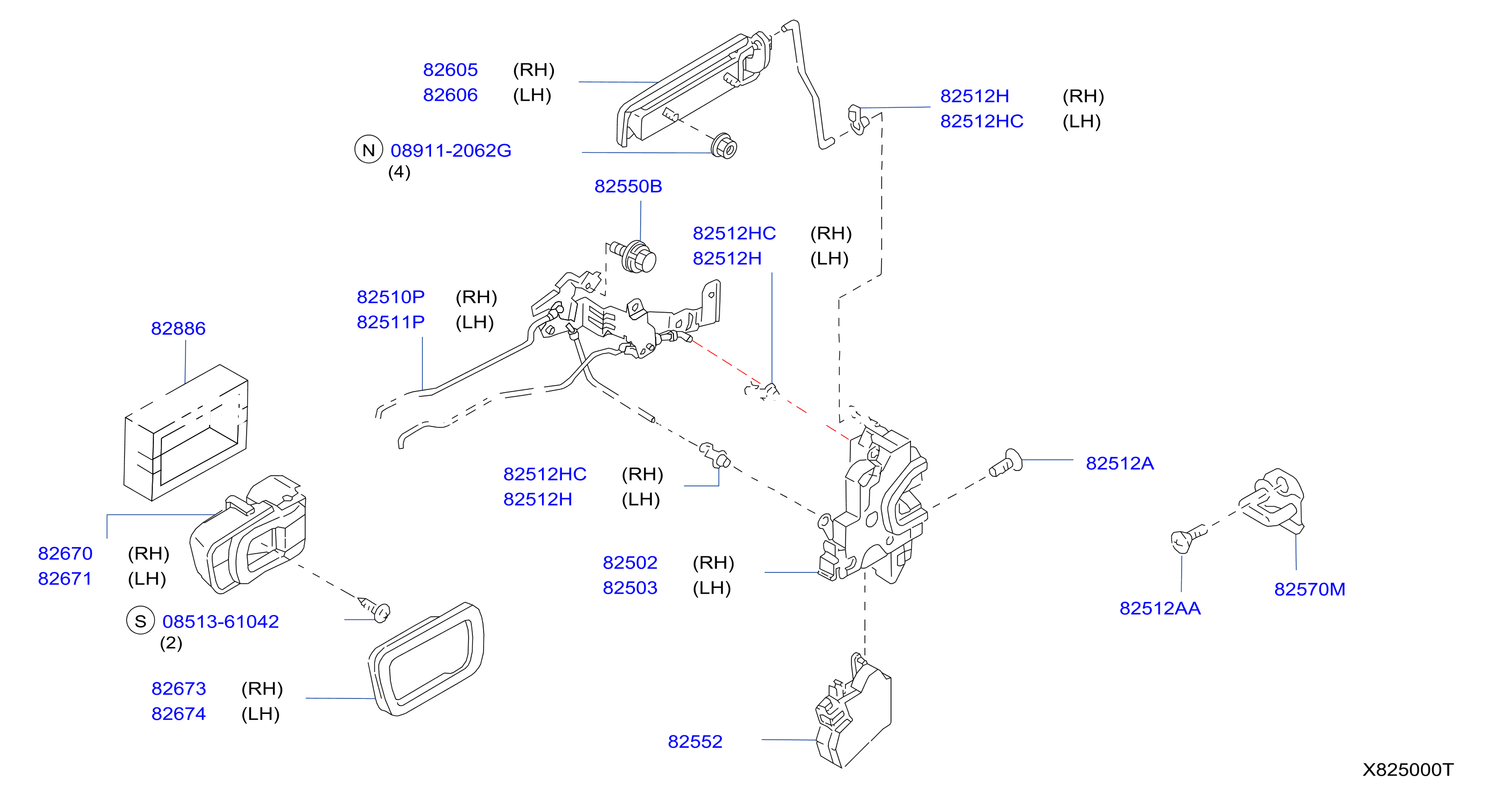 Rear Door Lock Handle Rear Door Lock Handle